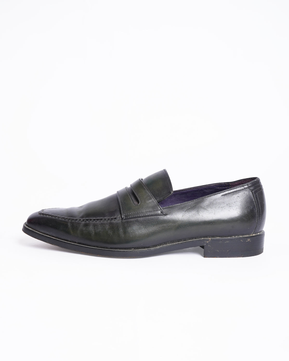 Berluti Green leather slip on shoes