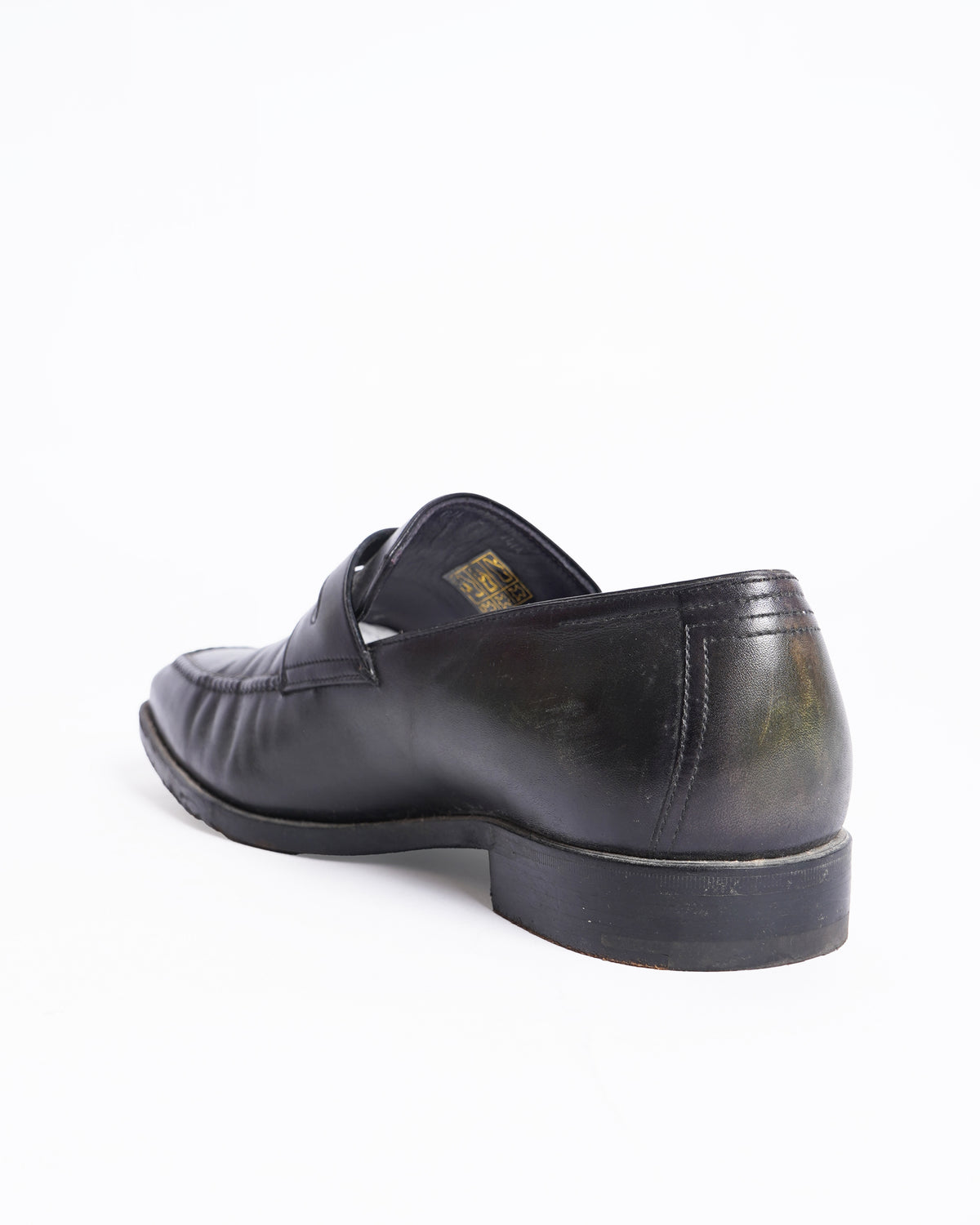 Berluti Green leather slip on shoes