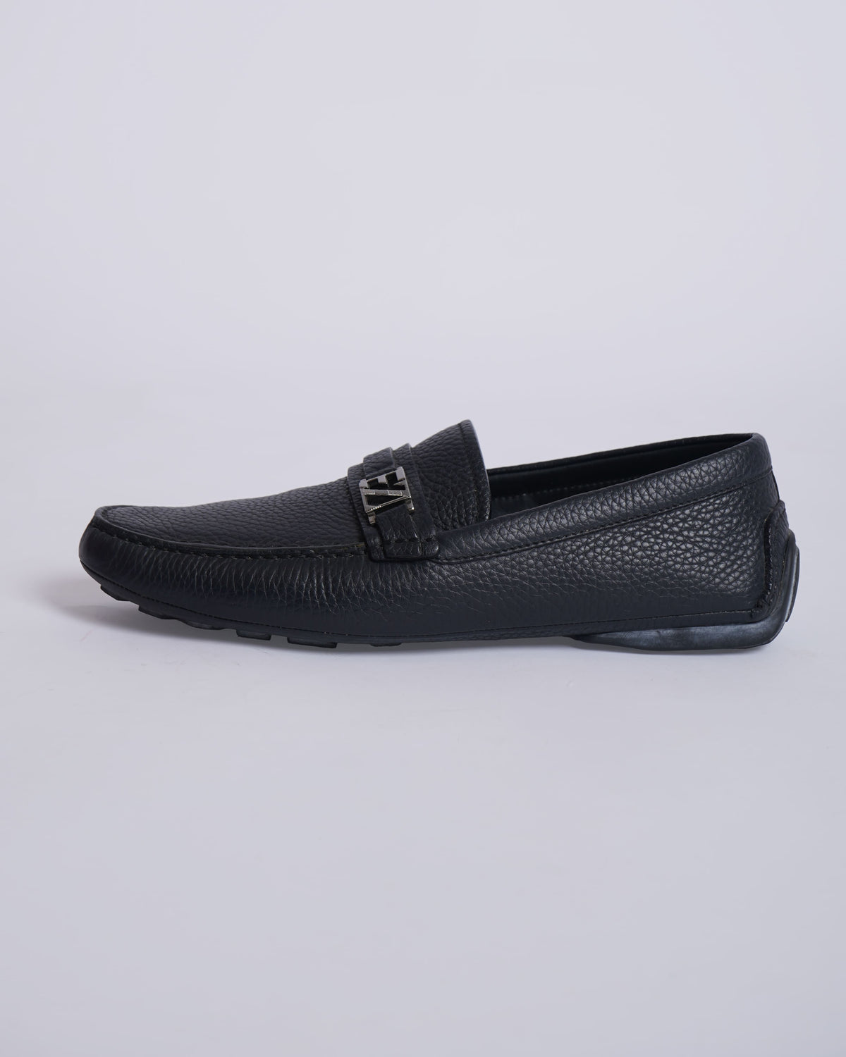 Ermenegildo Zegna Men's Pebbled Leather Loafers in Black
