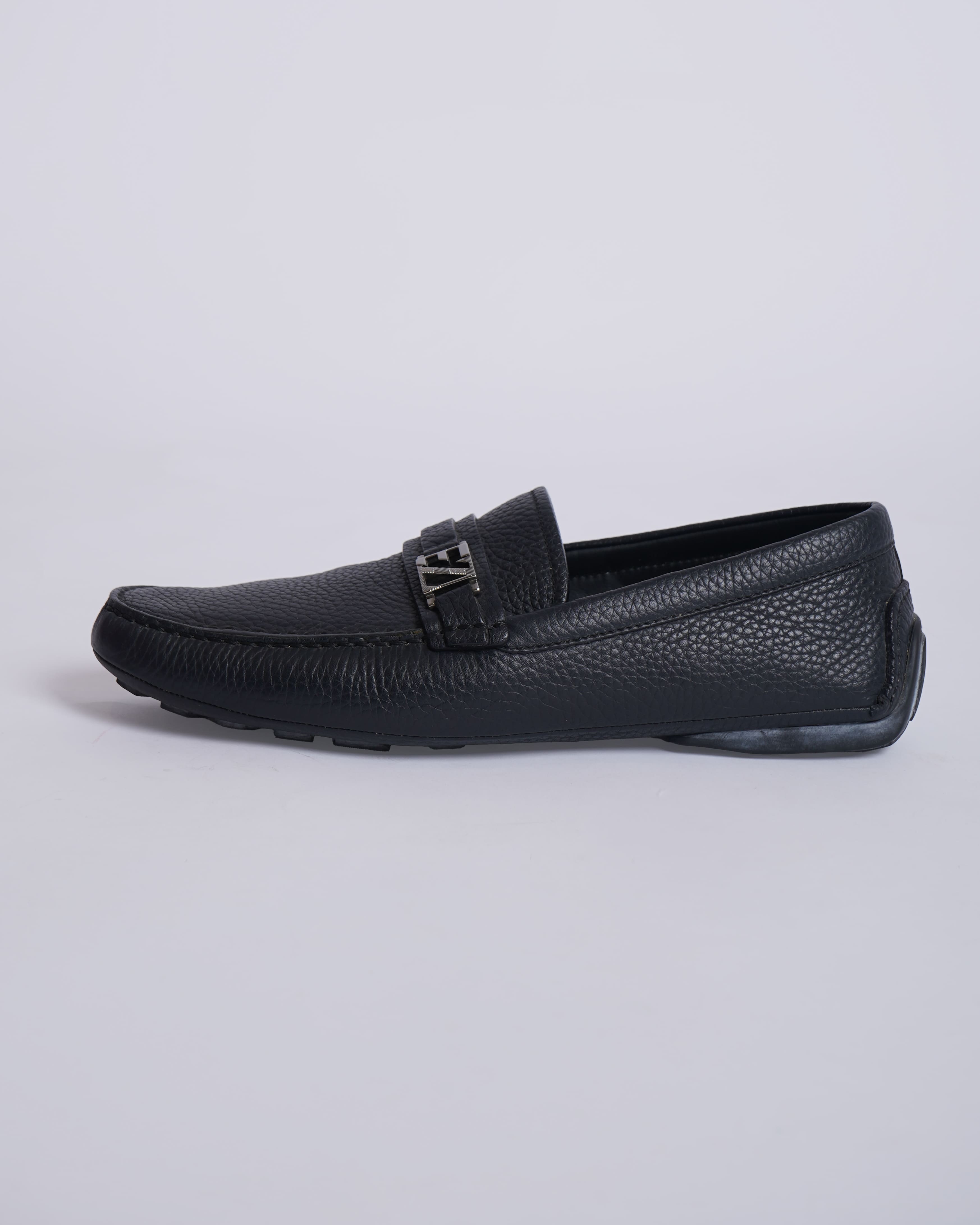 Ermenegildo Zegna Men's Pebbled Leather Loafers in Black