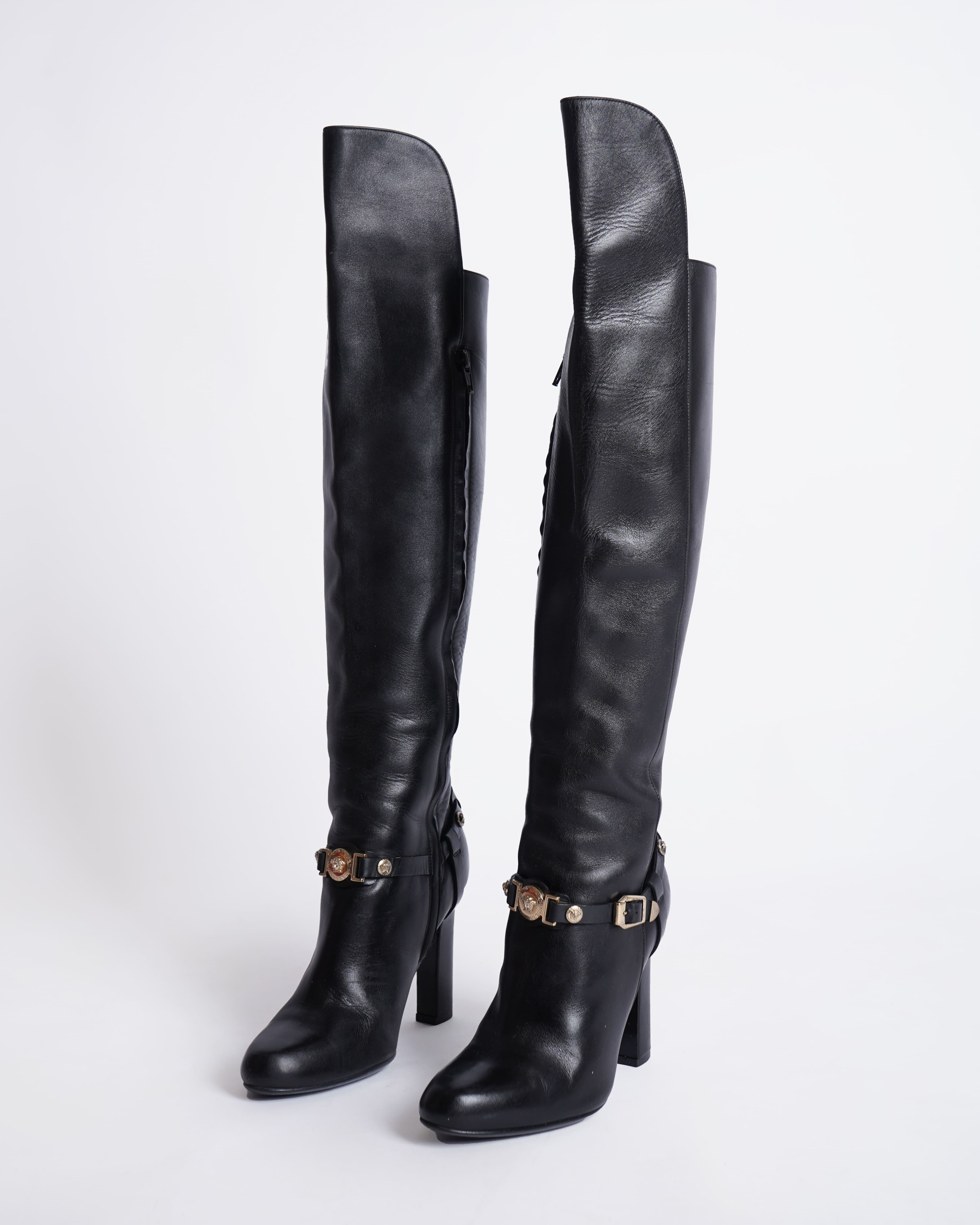 Versace Long Boots in Black