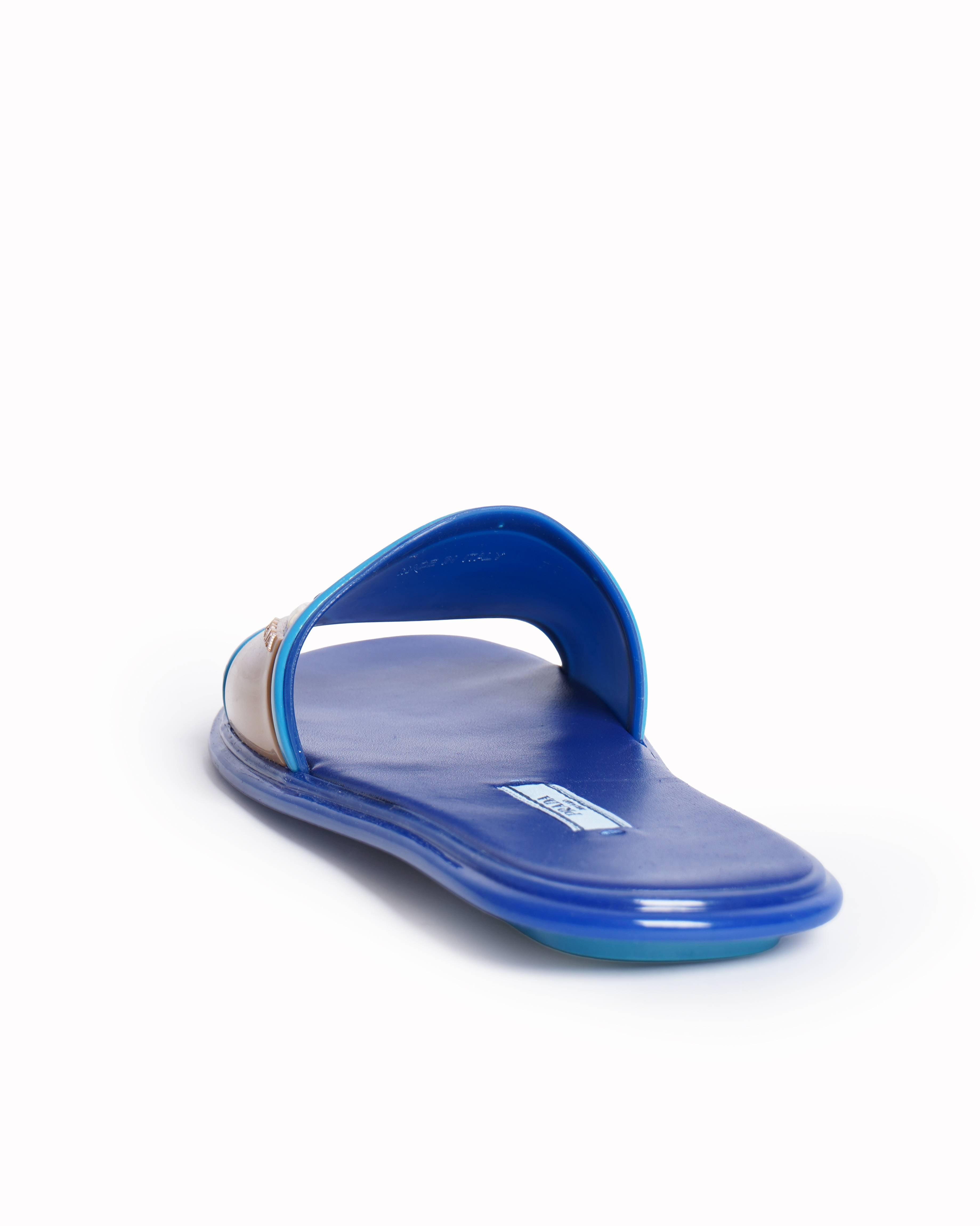 New Prada Women's Blue Pool Slides