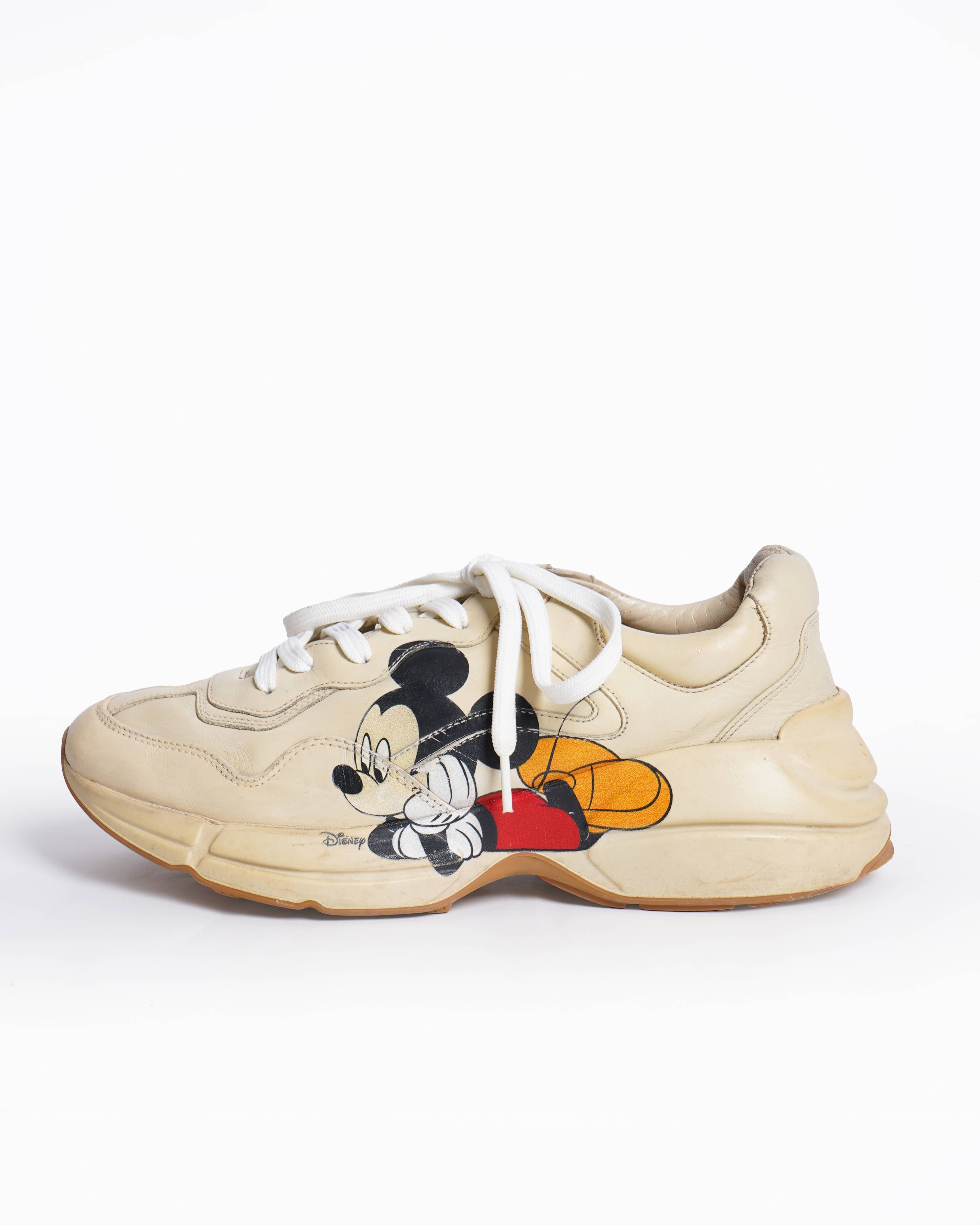 Gucci x Disney Mickey Mouse Rhyton Sneakers Cream