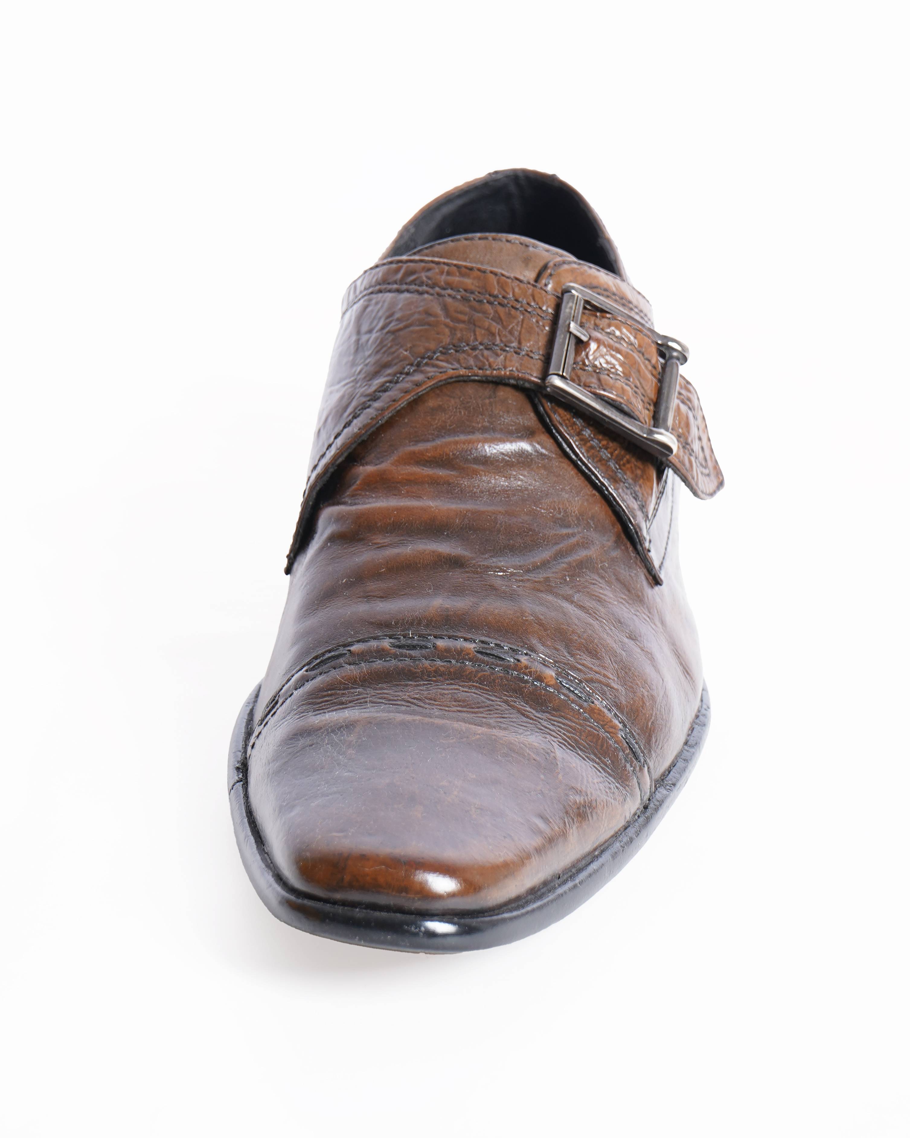 Gianni Versace Mens Monk Strap Leather Shoes