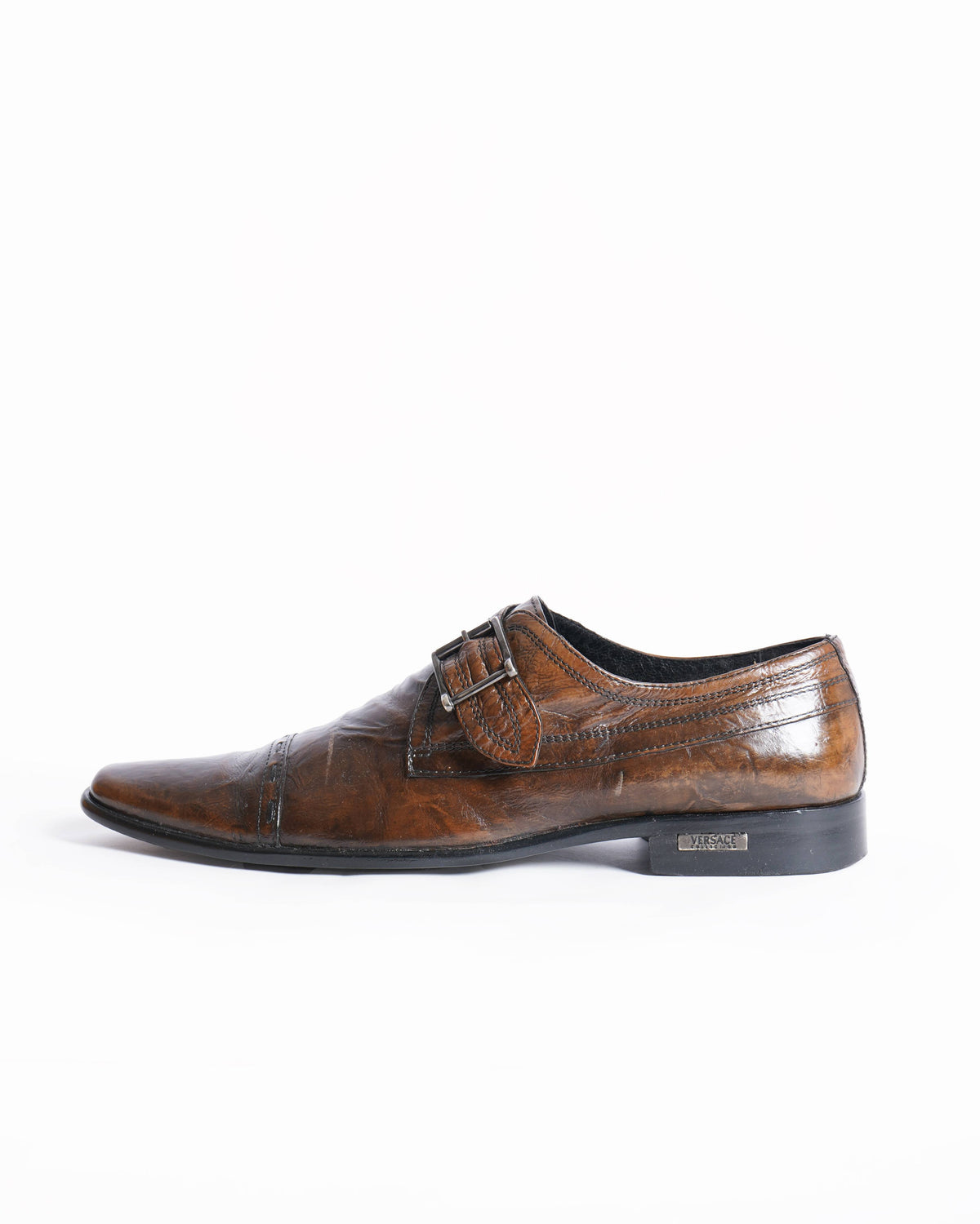 Gianni Versace Mens Monk Strap Leather Shoes