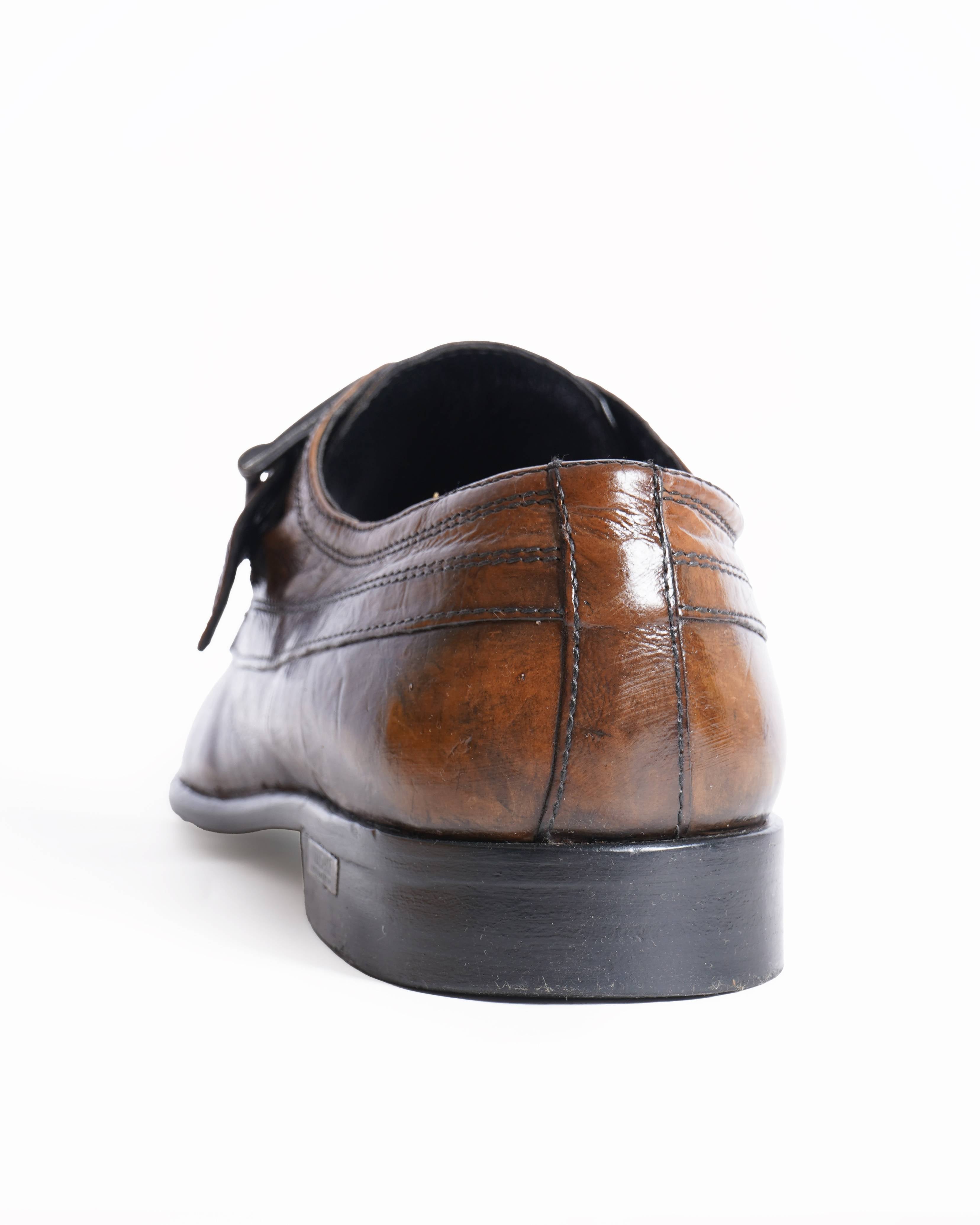 Gianni Versace Mens Monk Strap Leather Shoes