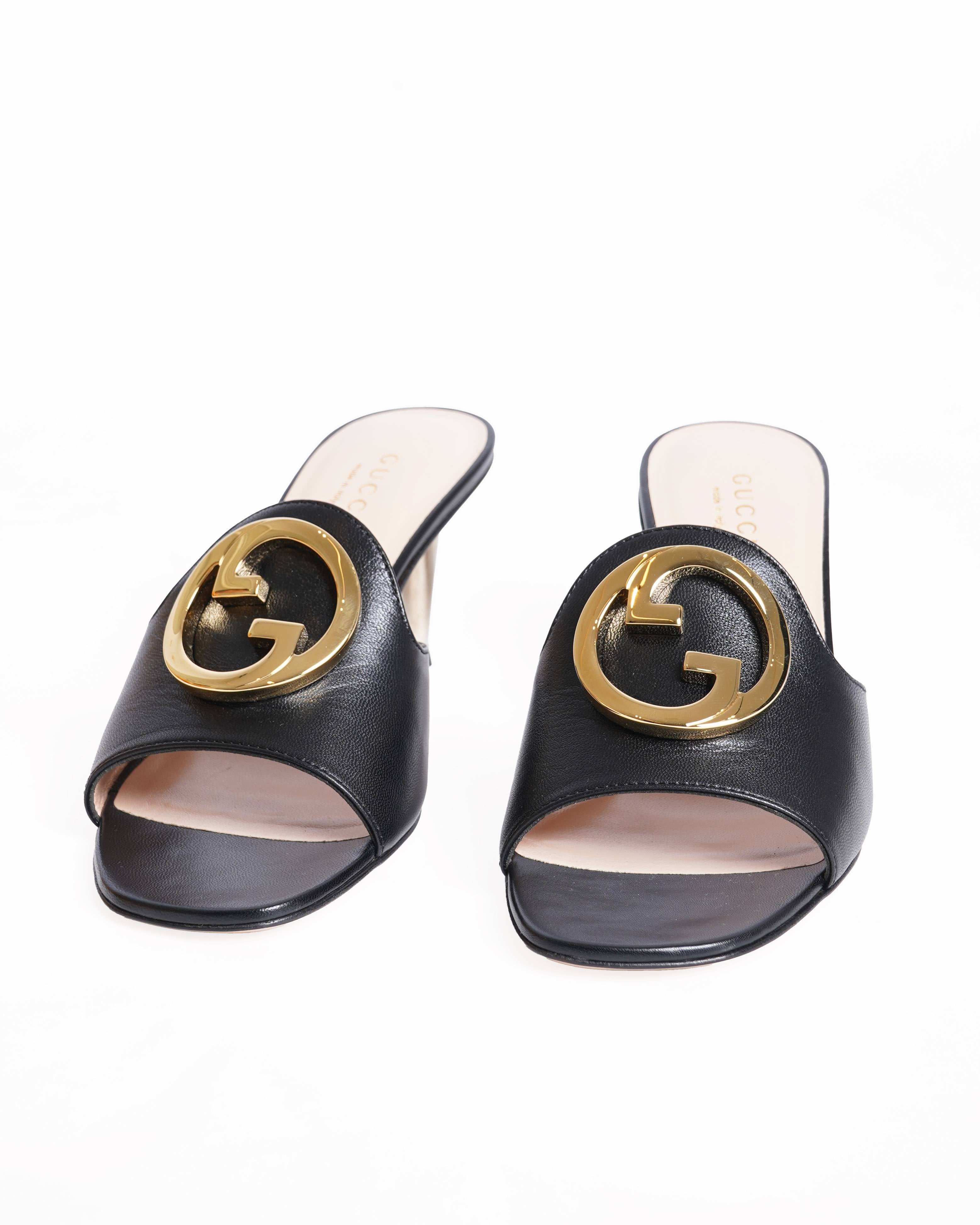 New Gucci blondie slide heels with gg hardware