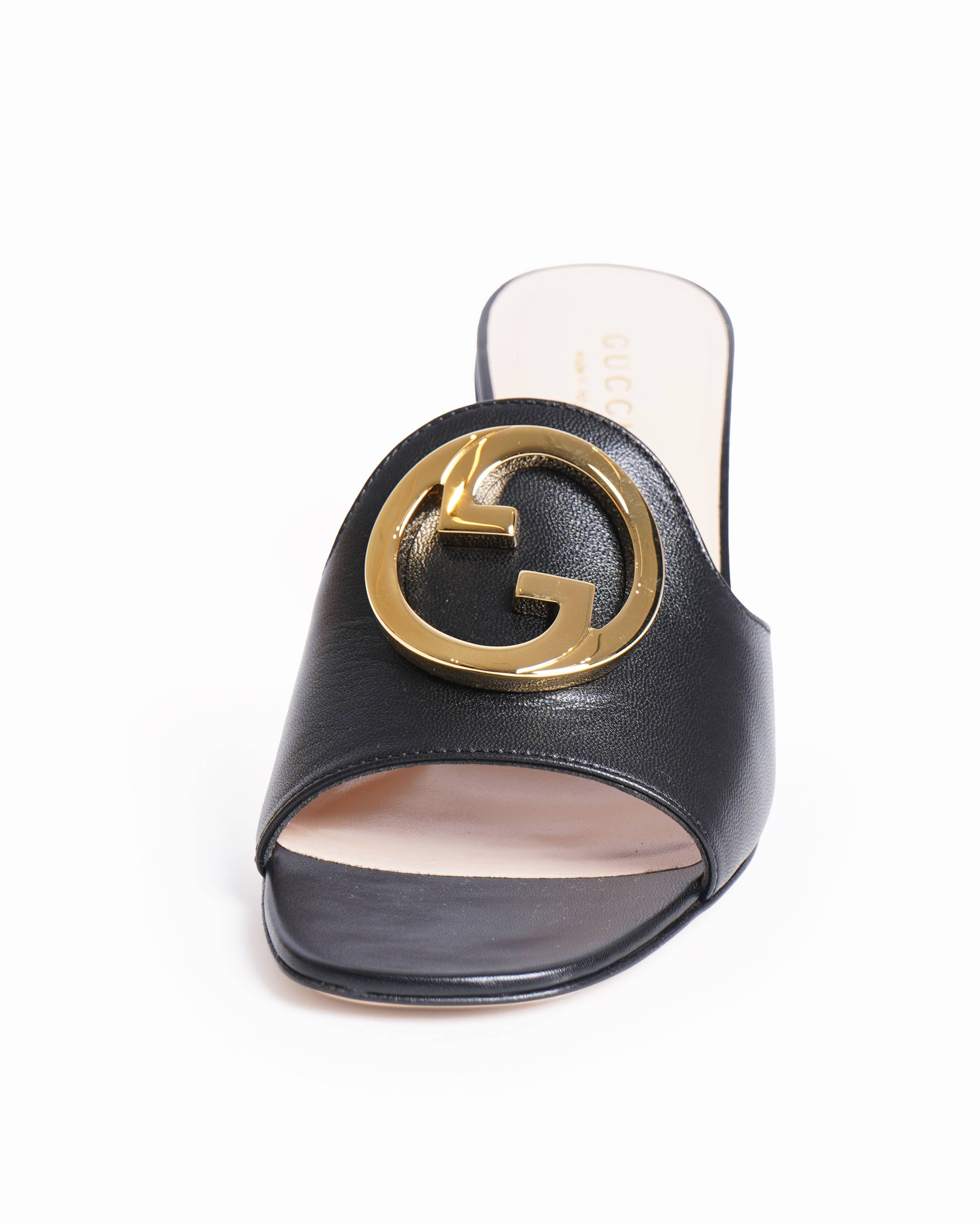 New Gucci blondie slide heels with gg hardware
