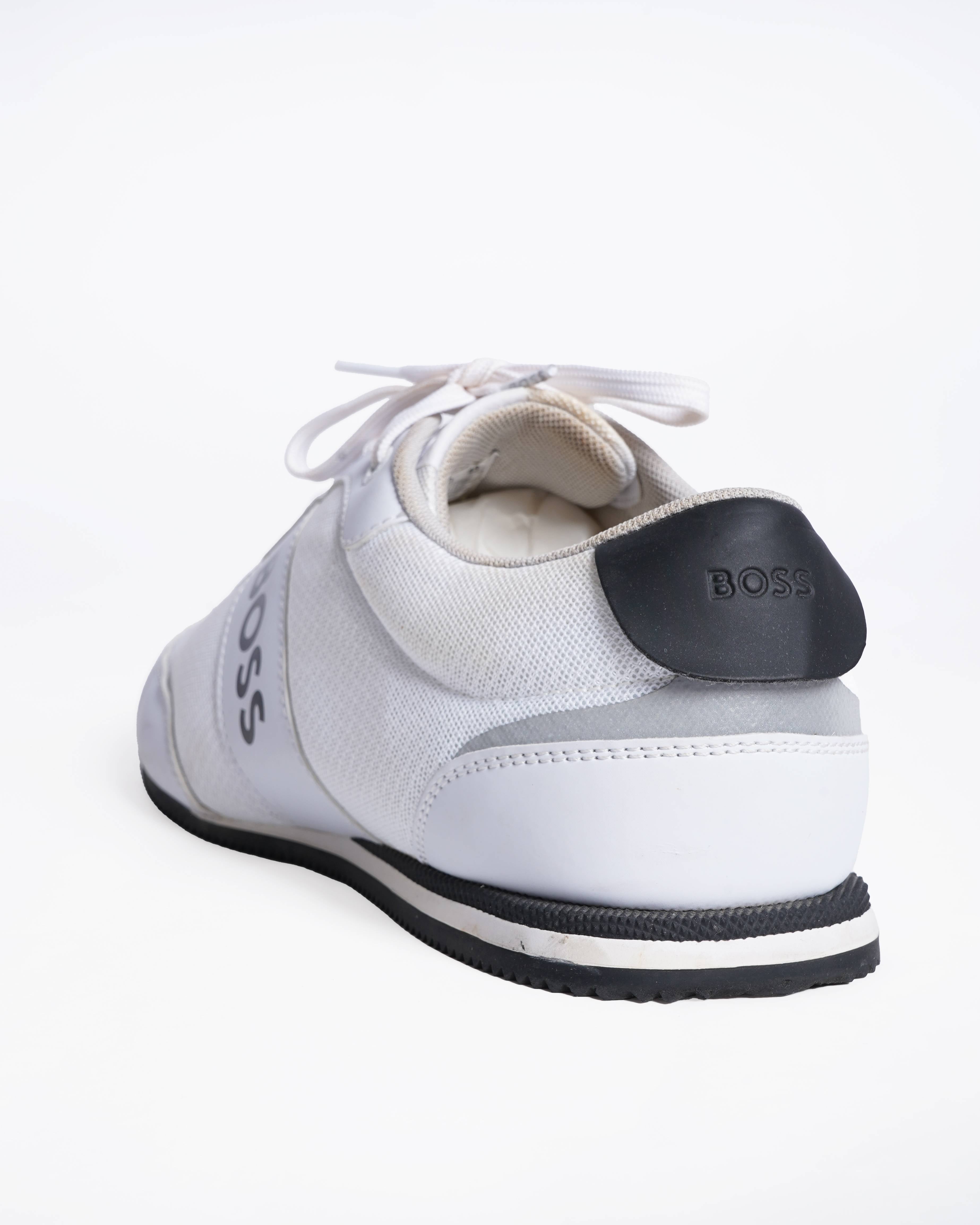 ネムレス　BOSSS RUSH BOSS Rusham White Mesh & Leather Low Top Sneakers | Authentic Pre