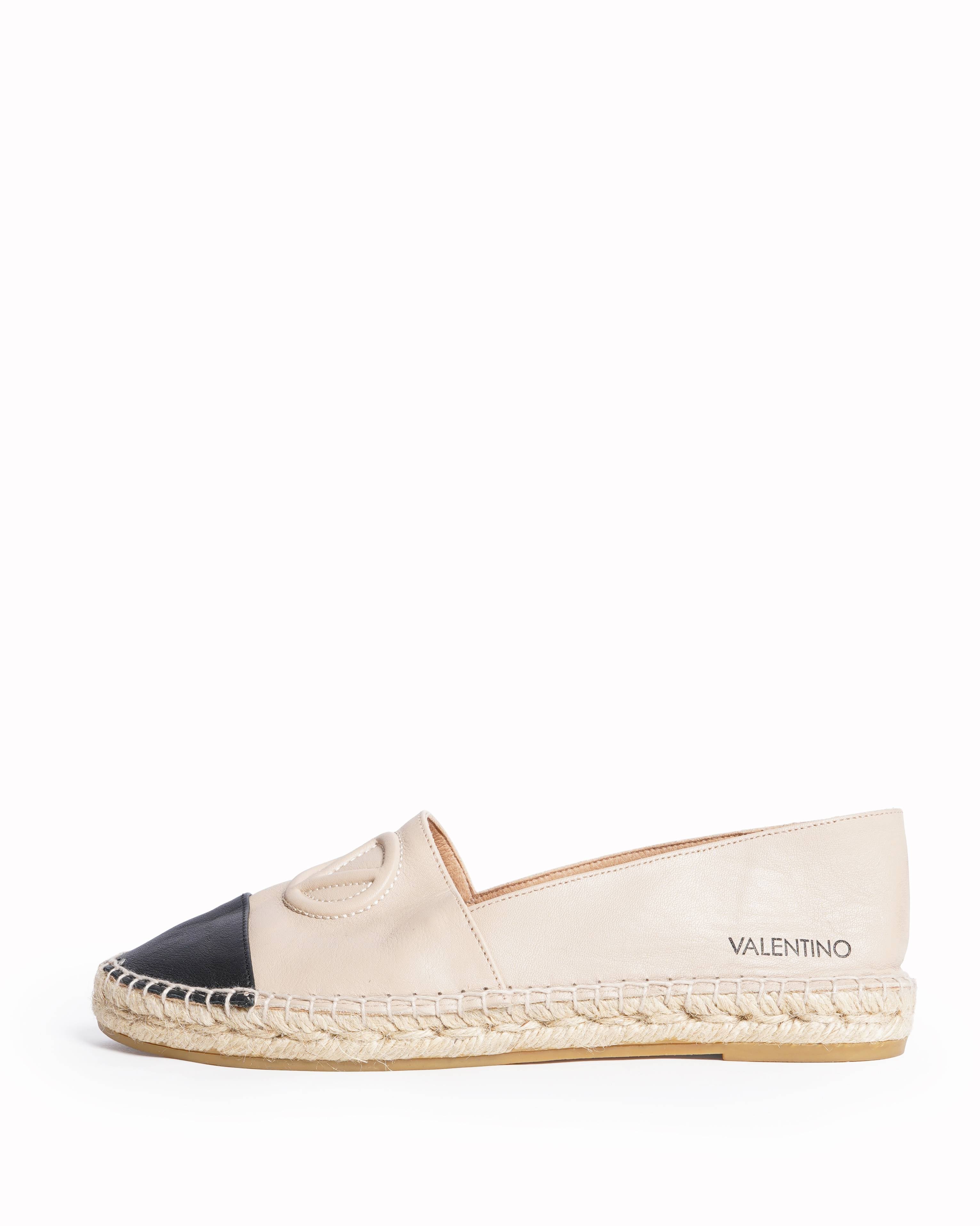 New Valentino Leather Espadrille Slip-Ons shoes