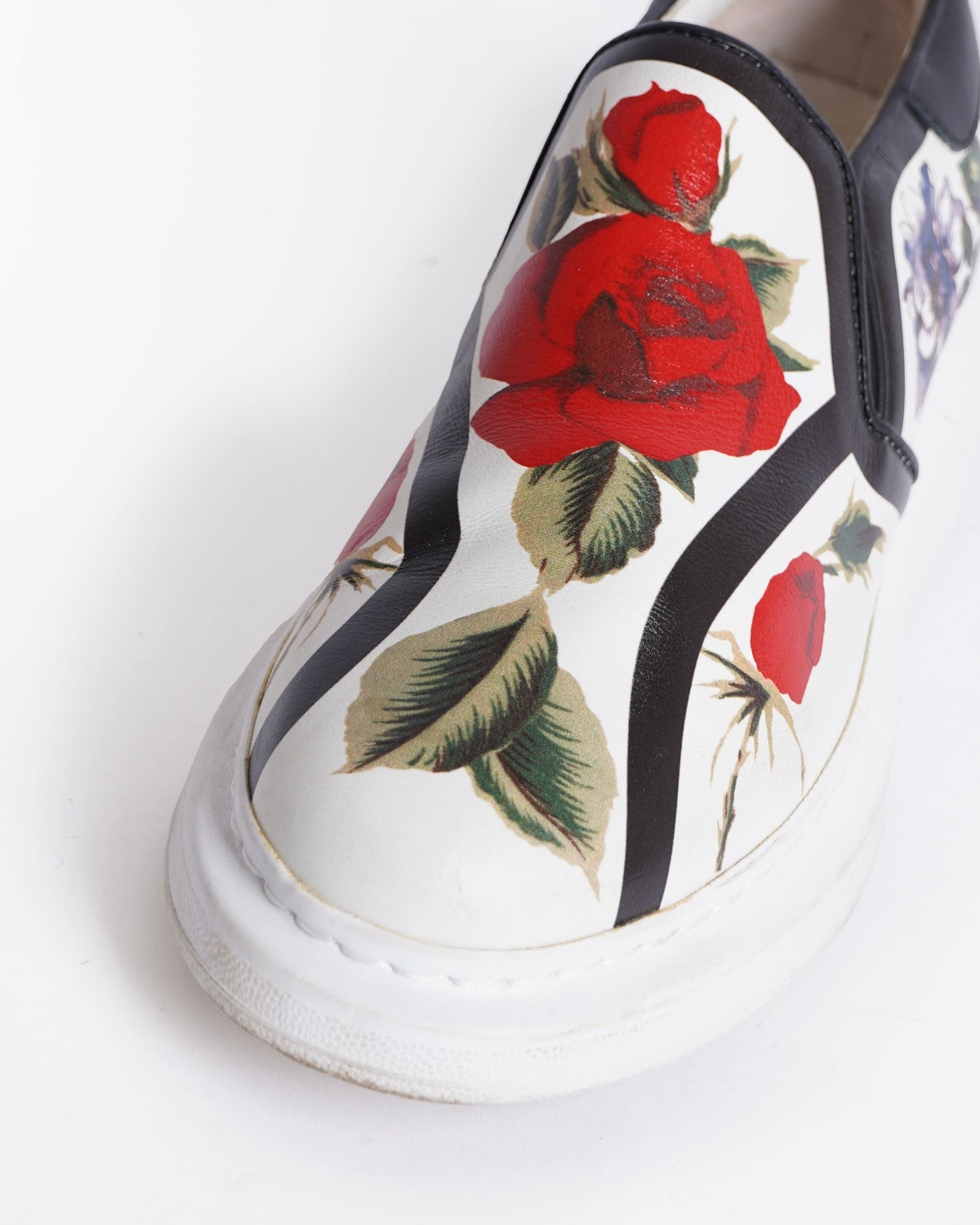 Alexandar mcqueen floral slip on loafers