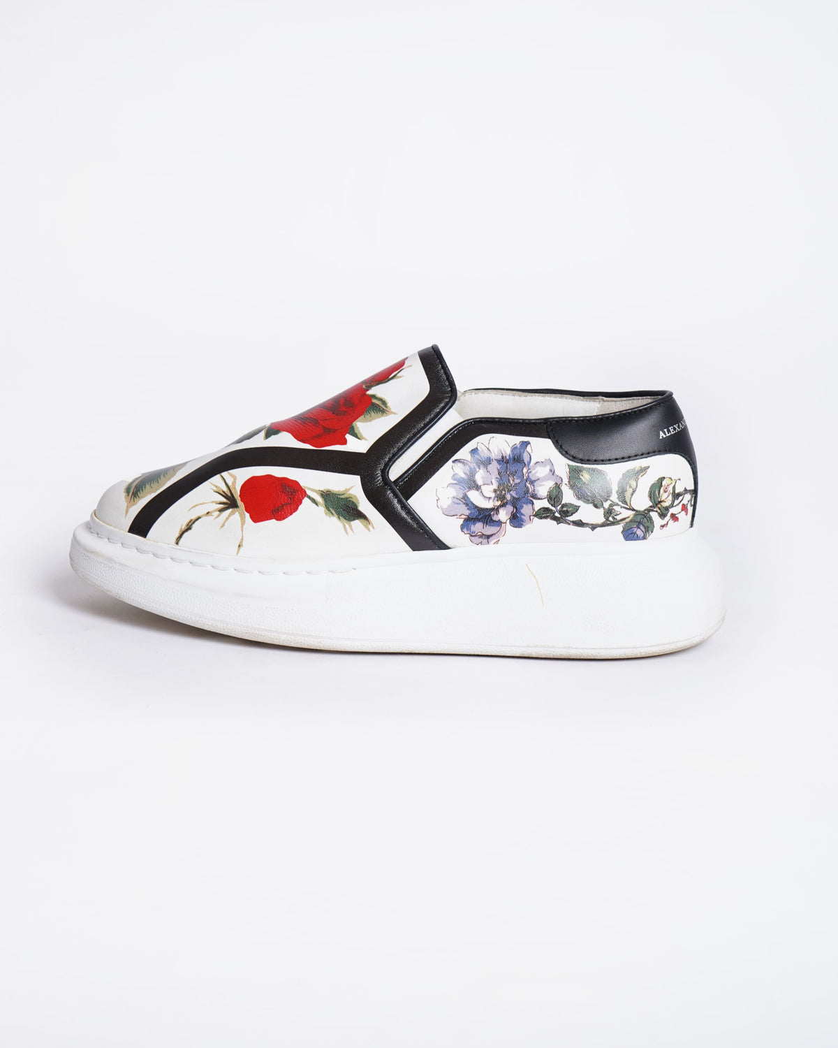 Alexandar mcqueen floral slip on loafers