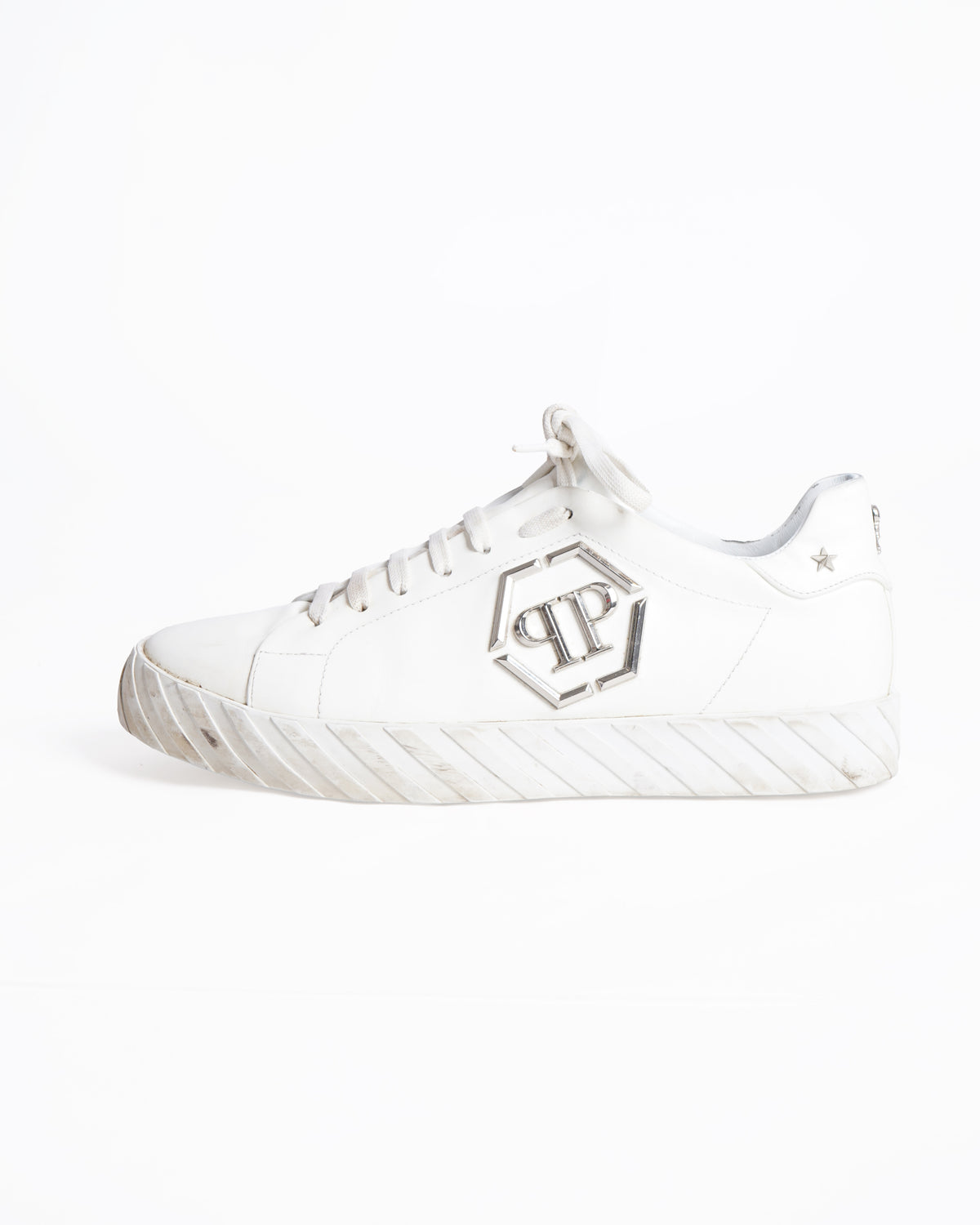 Philipp Plein men's Crocco Godzilla Sneakers In White