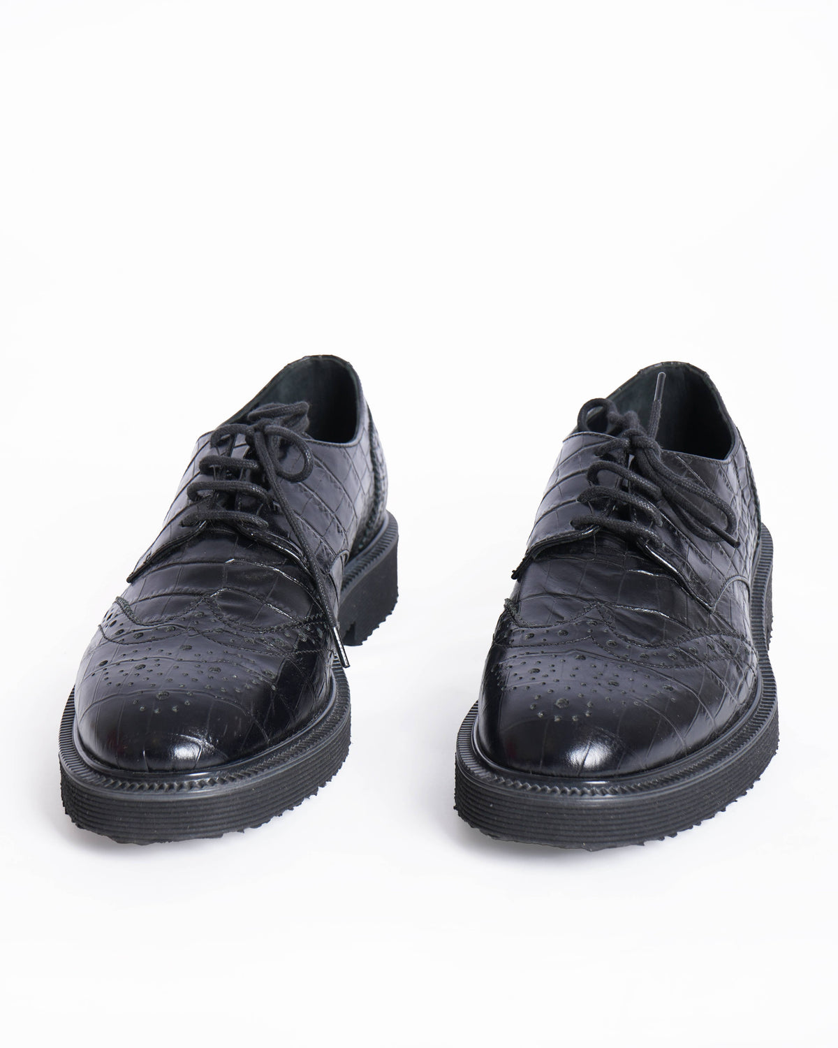 Giuseppe Zanotti crocodile embossed lace up shoes