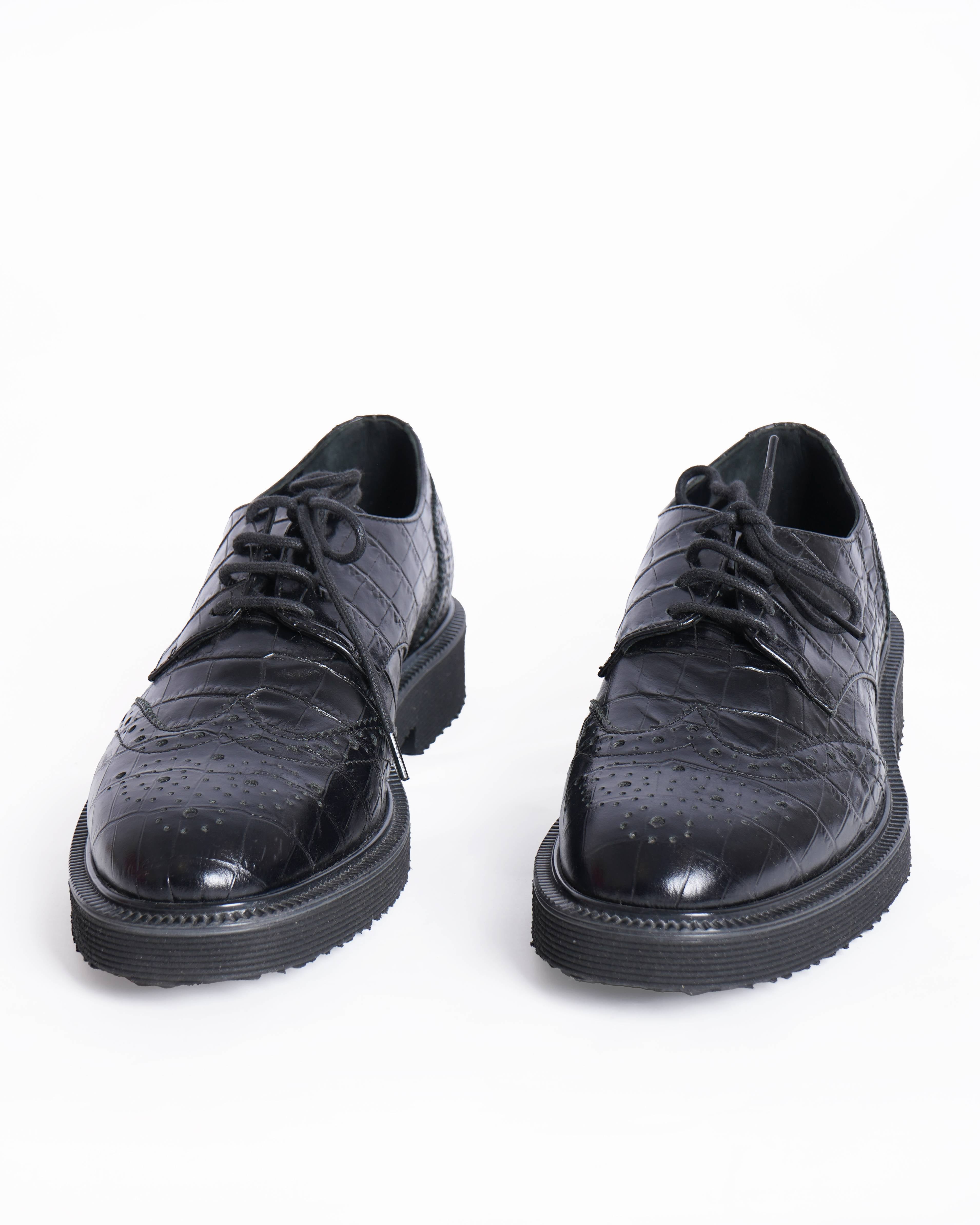 Giuseppe Zanotti crocodile embossed lace up shoes