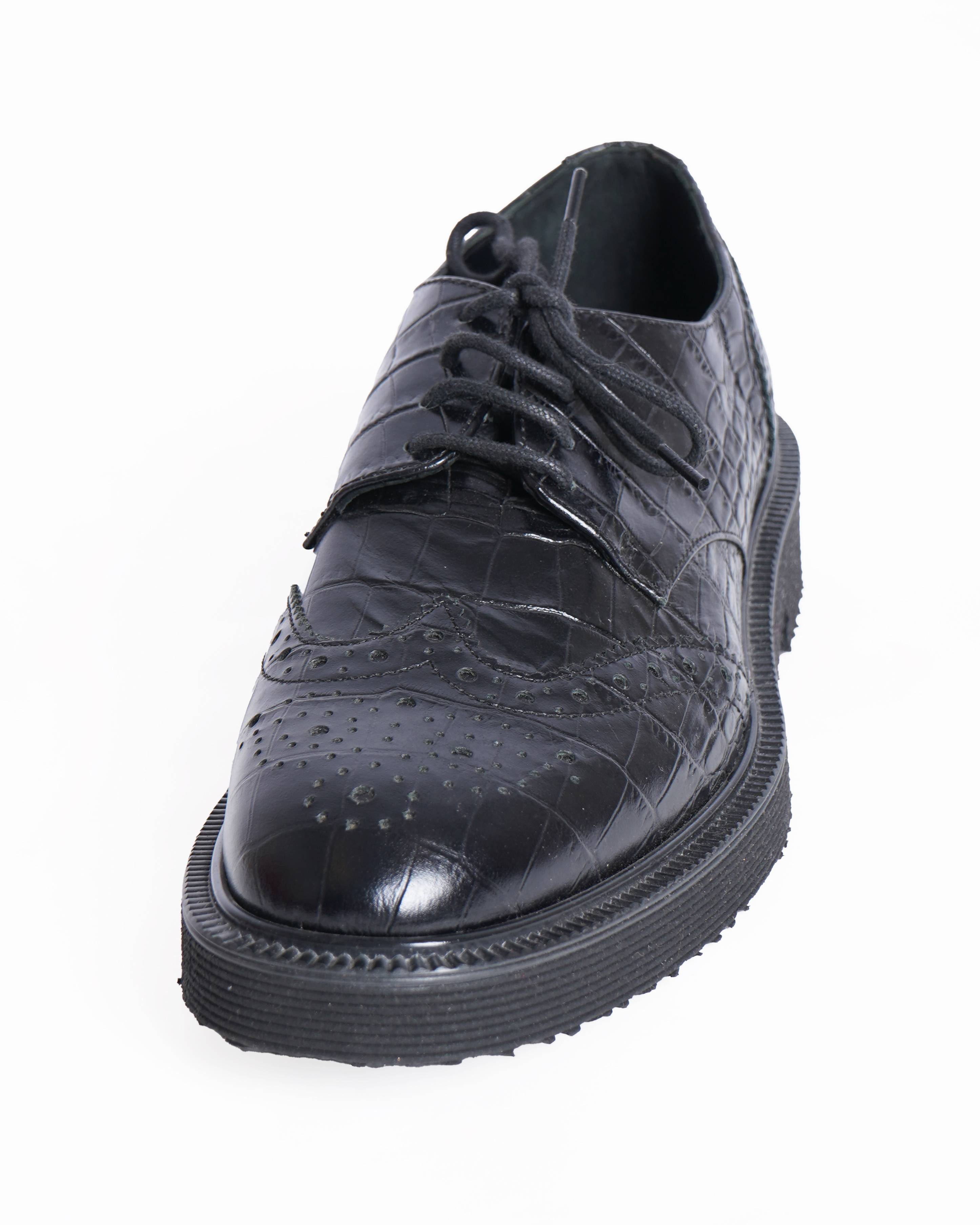 Giuseppe Zanotti crocodile embossed lace up shoes