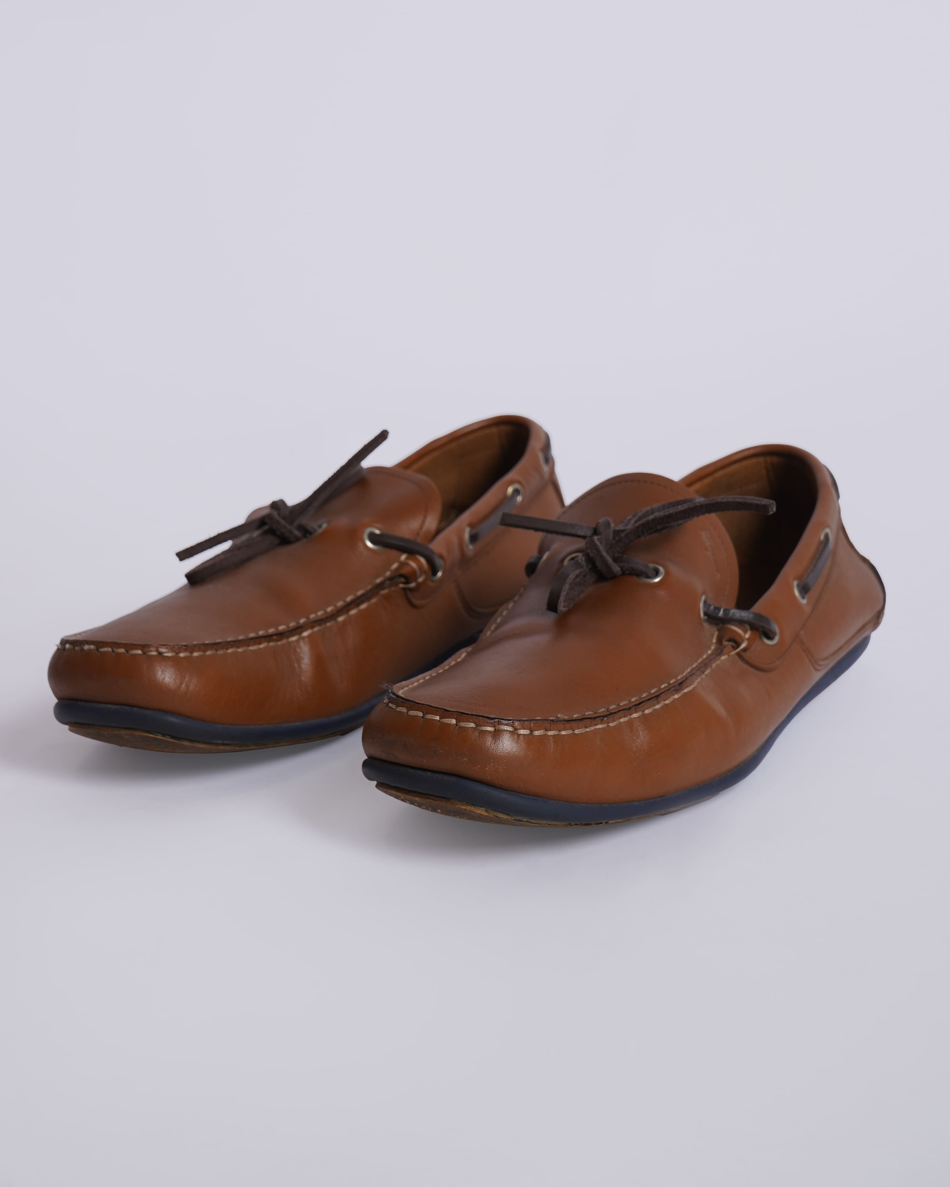 Salvatore Ferragamo Men's Lace Toe-up Loafers In Brown