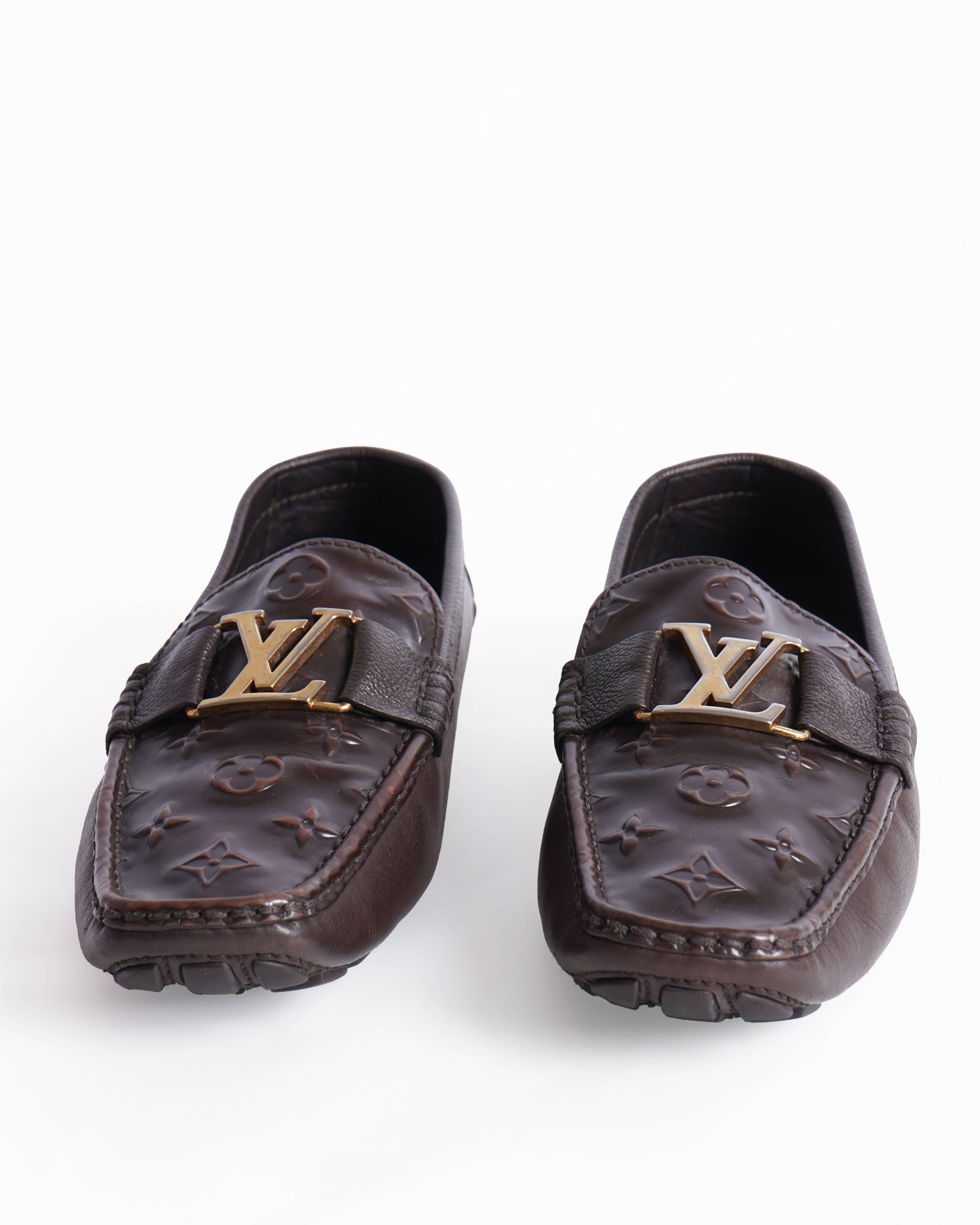 Louis vuitton 
embossed loafers