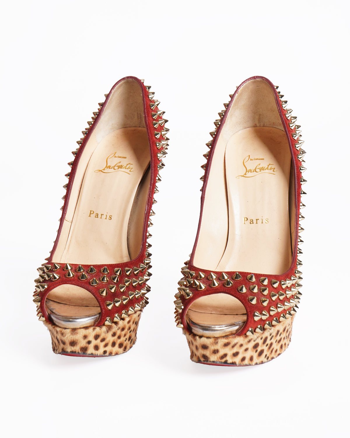 Christian Louboutin Spike Peep Toe Pumps
