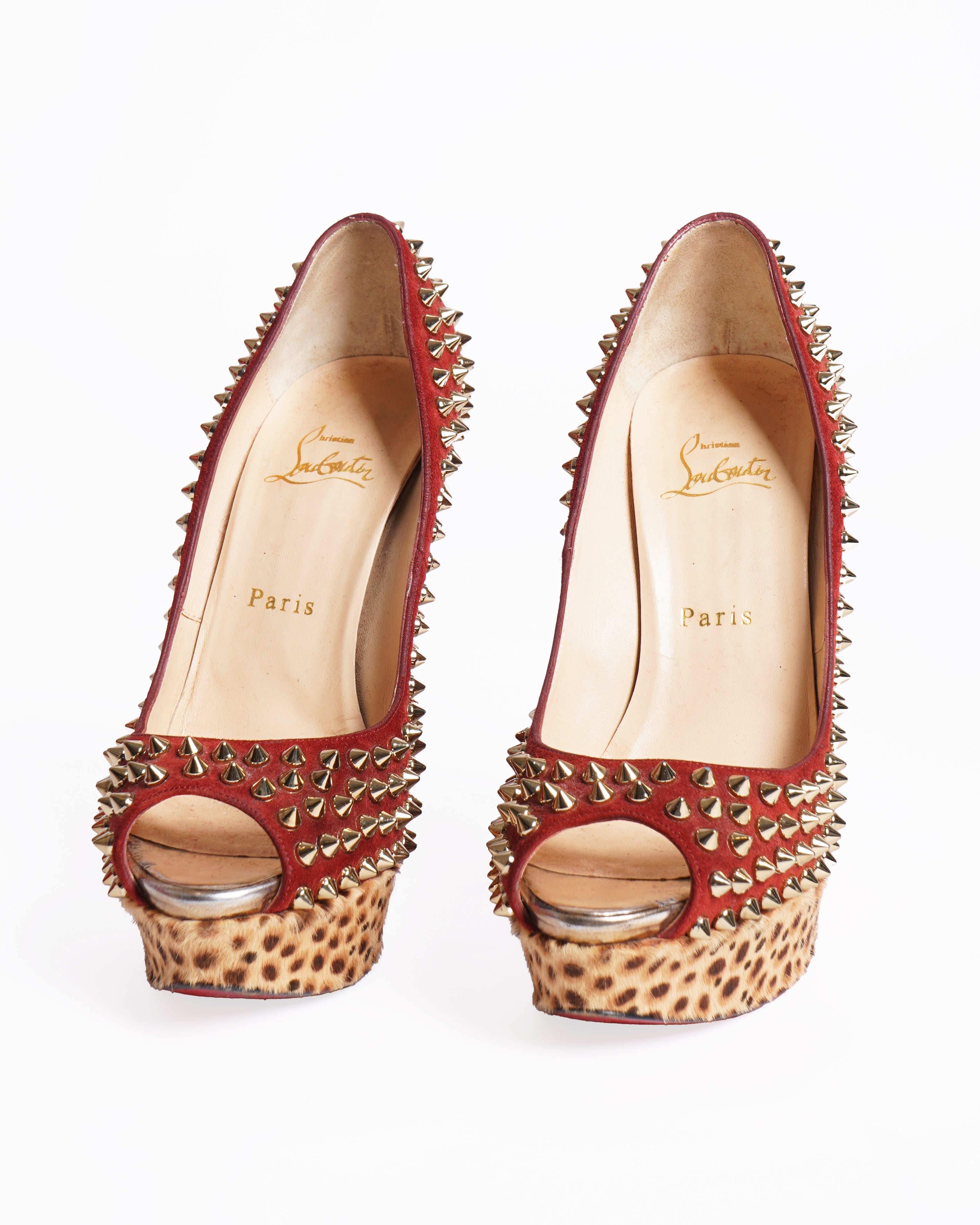 Christian Louboutin Spike Peep Toe Pumps
