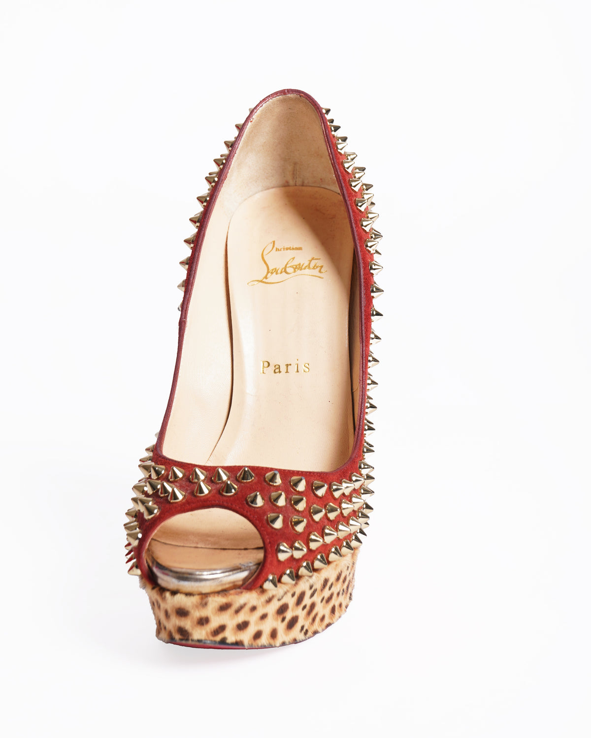 Christian Louboutin Spike Peep Toe Pumps
