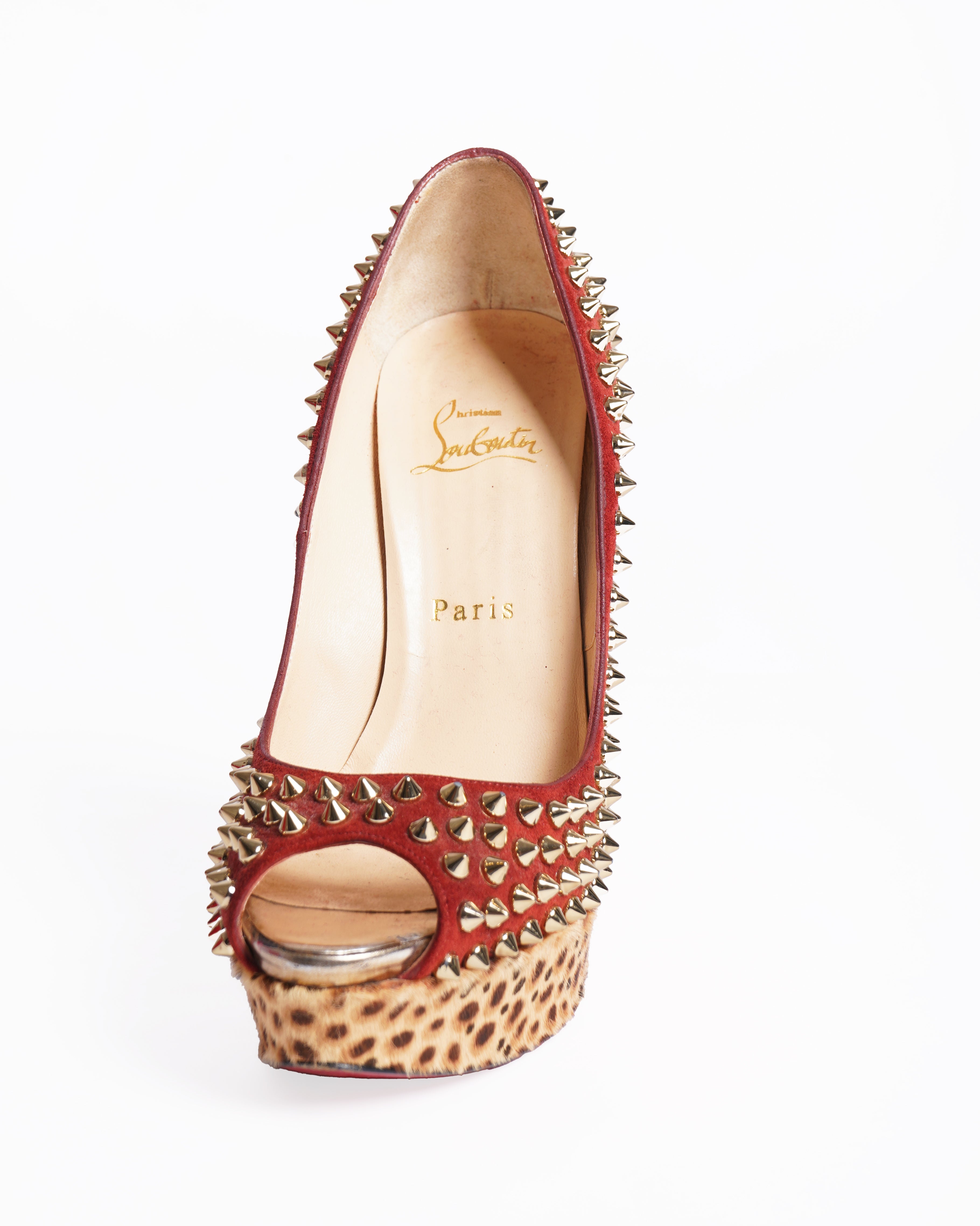 Christian Louboutin Spike Peep Toe Pumps