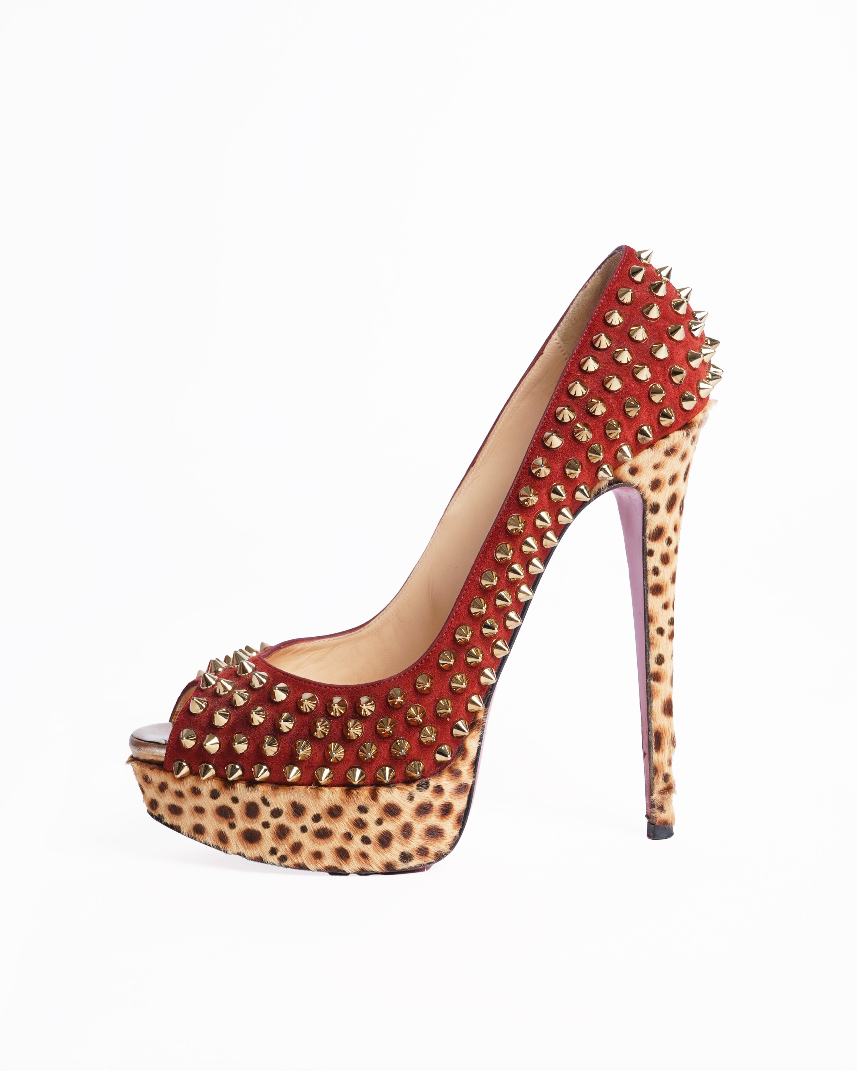 Christian Louboutin Spike Peep Toe Pumps