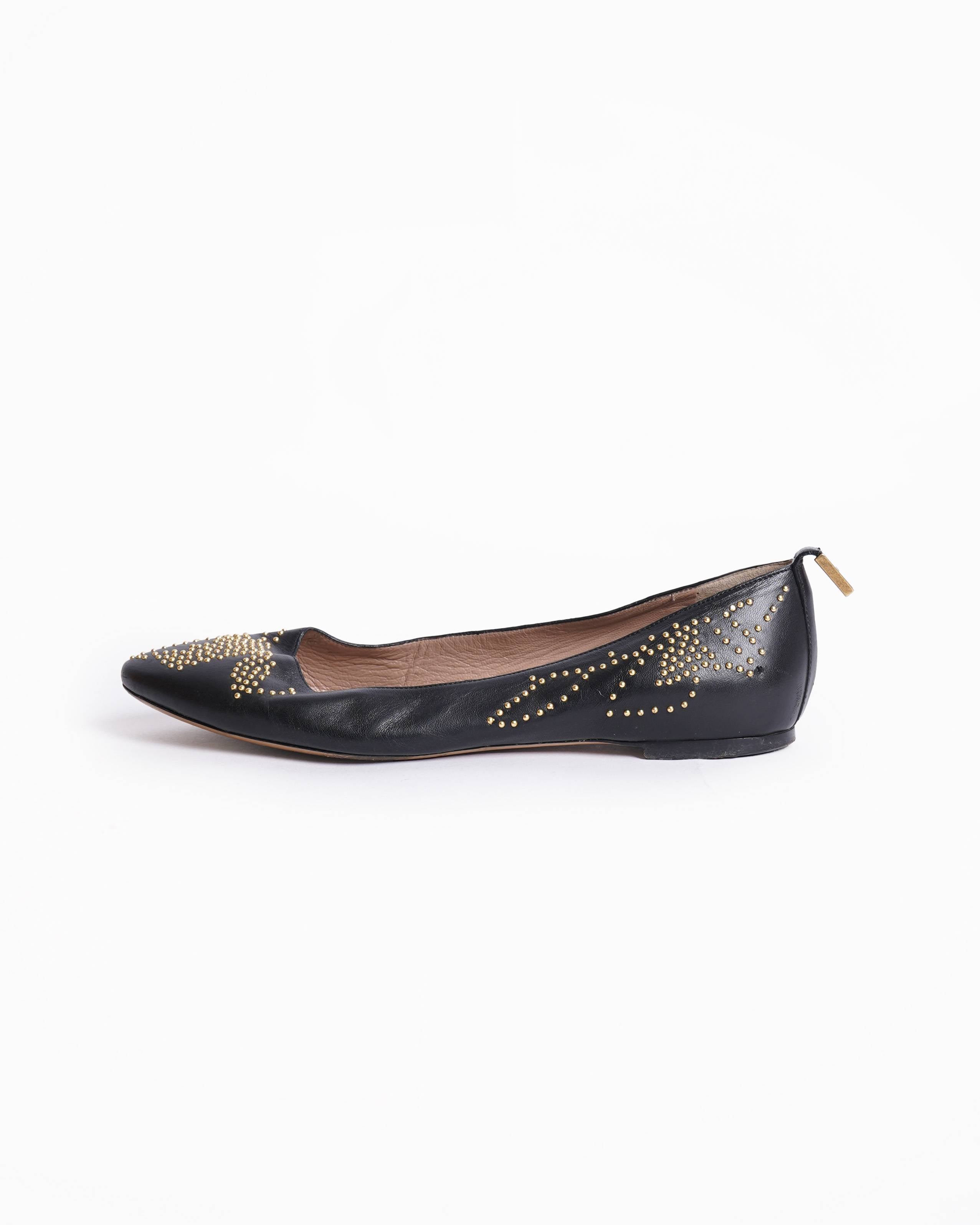 Chloé  Black Anatolia Studded Ballet Flats