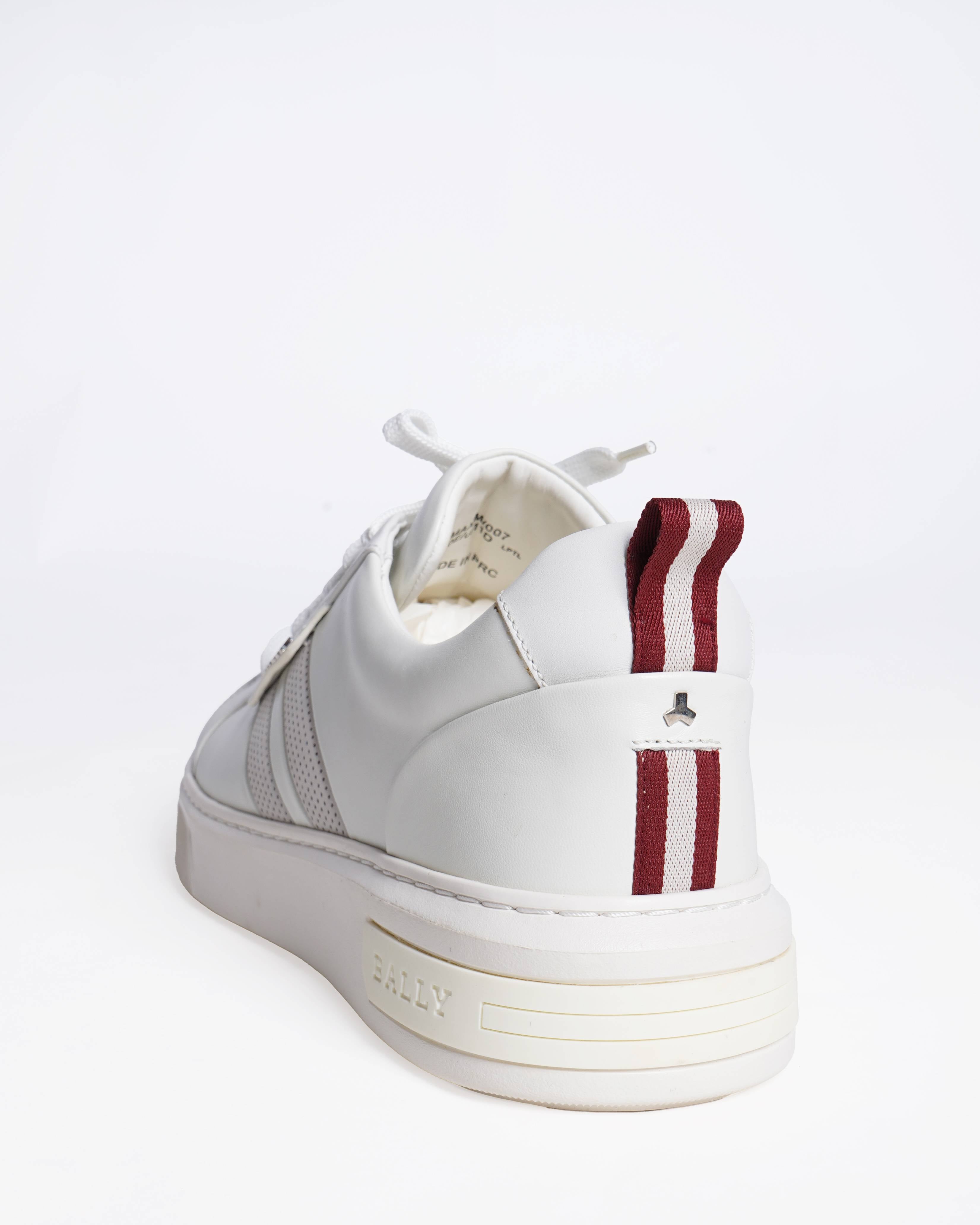 New Bally white lambskin Leather Low-Top sneakers