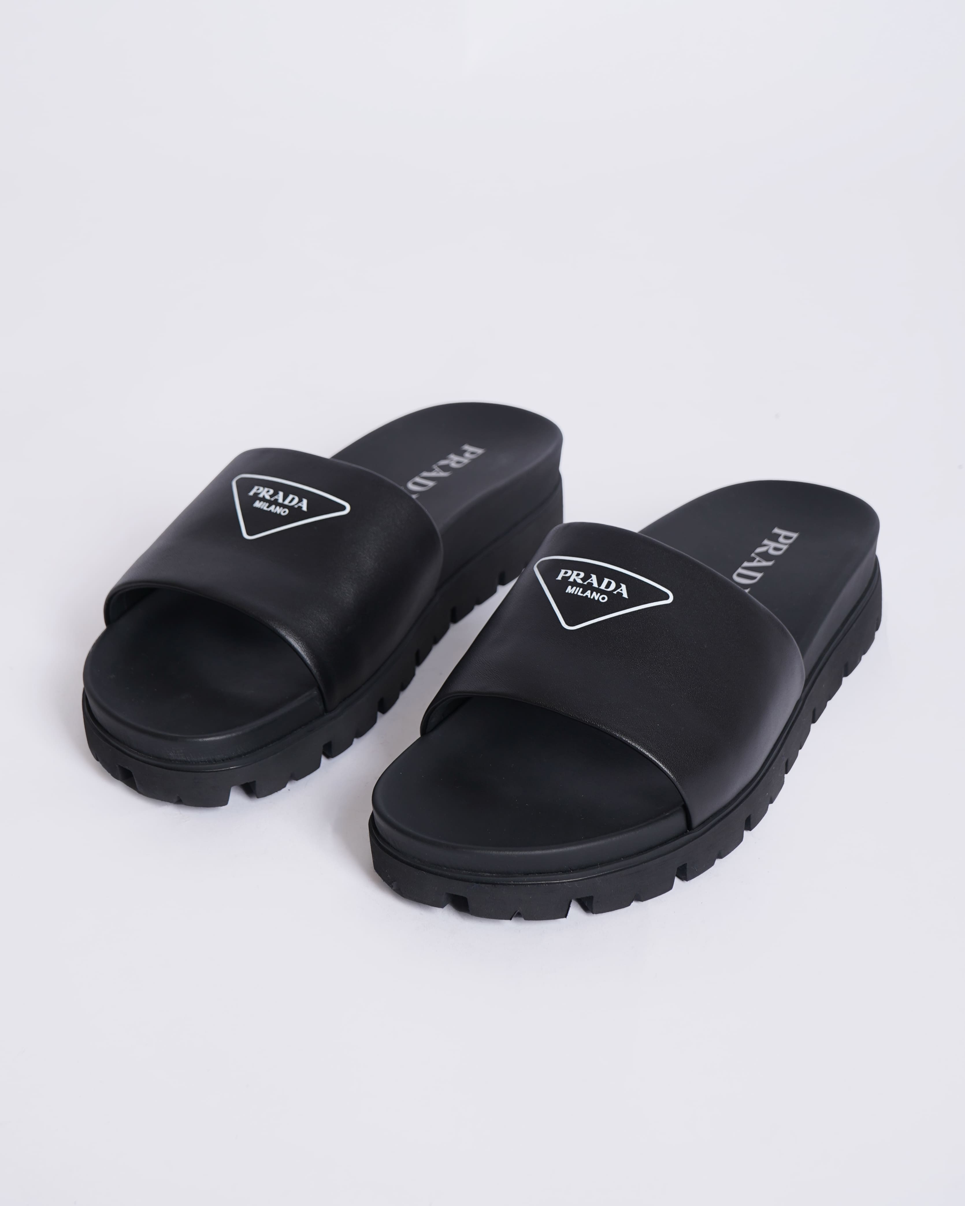 Prada Men's slides sandals in Black