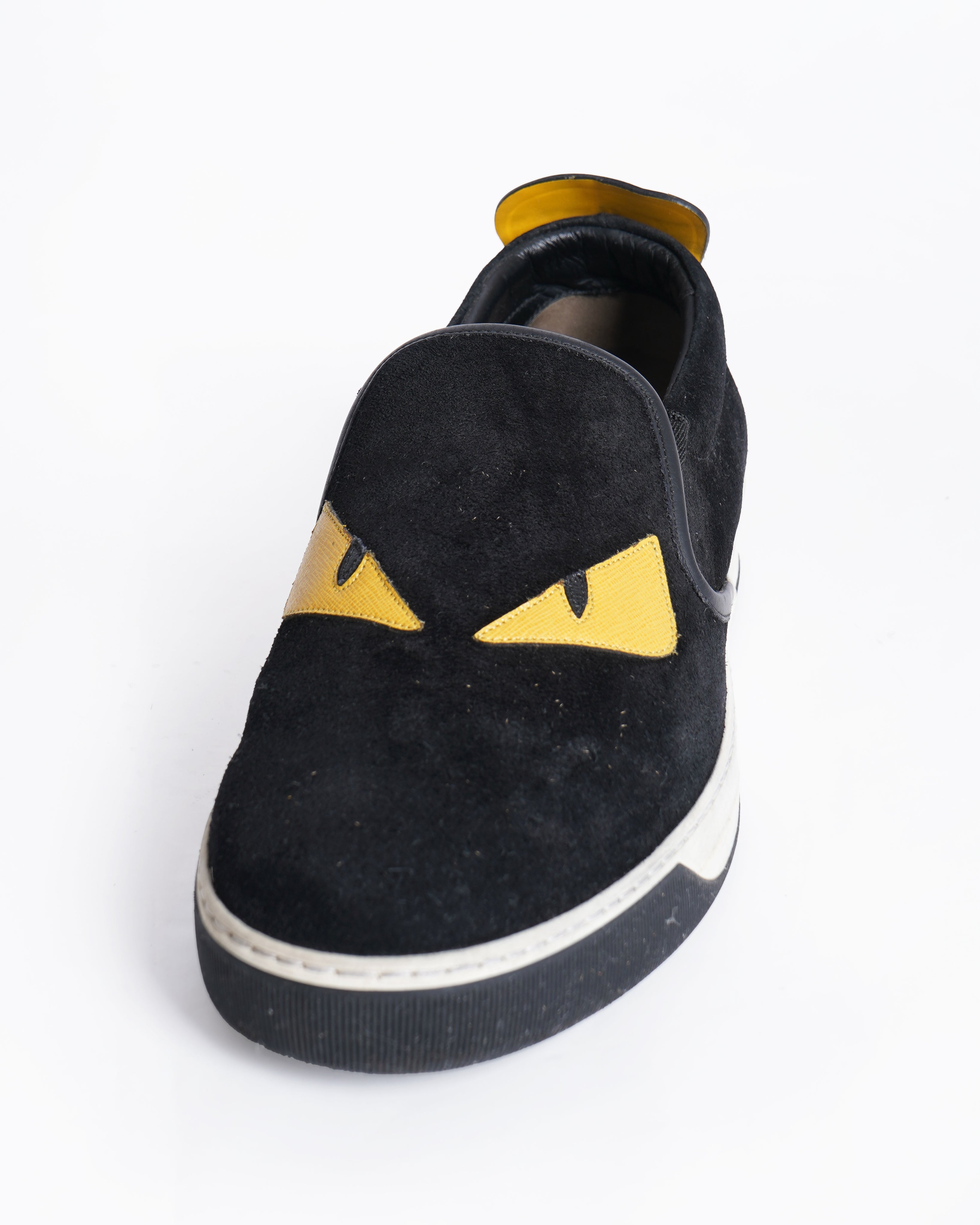 Fendi monster eye suede and leather shoes