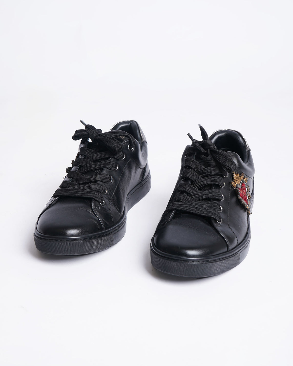 New DOLCE & GABBANA Shoes Black London Sacred Heart Men Sneakers