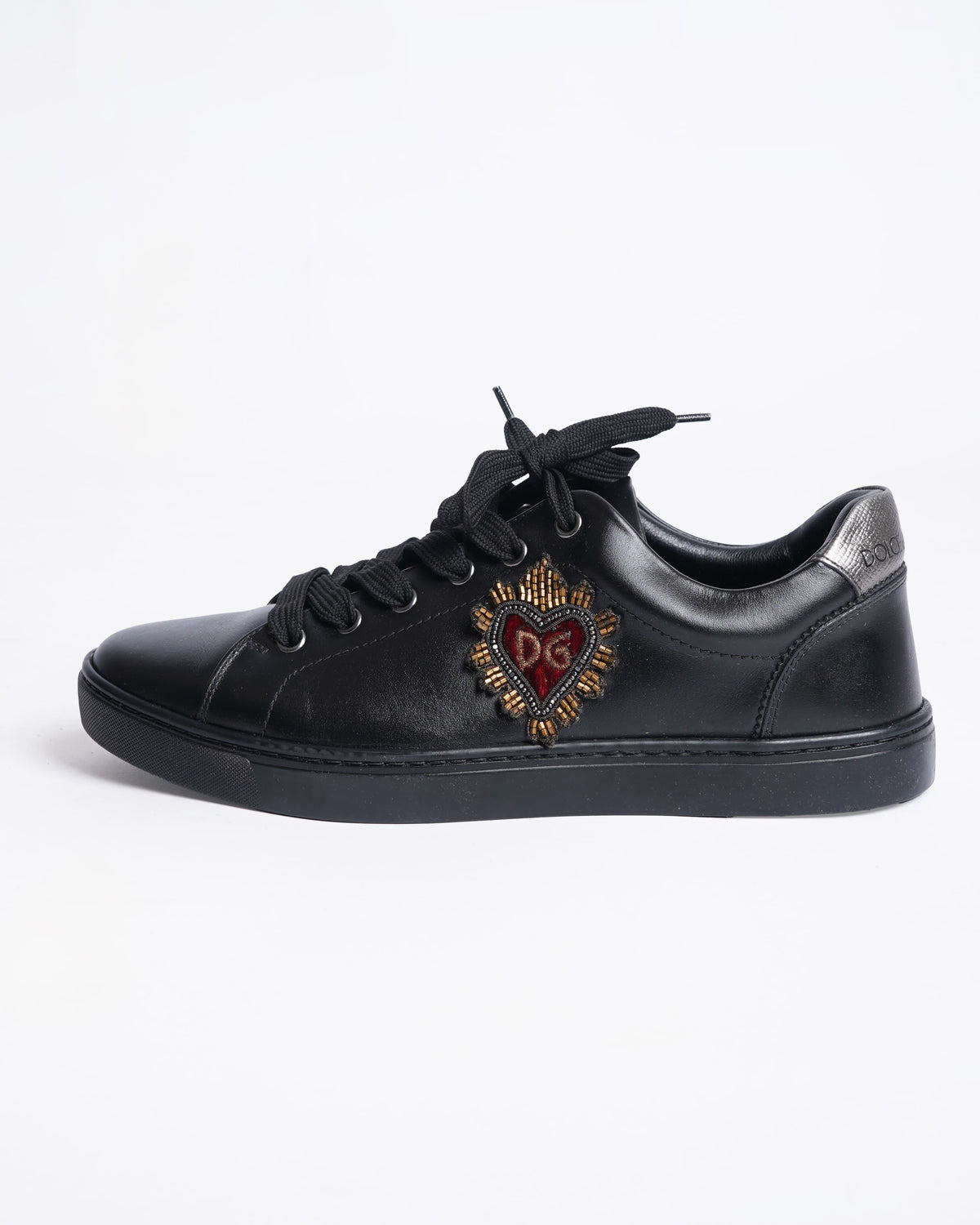 New DOLCE & GABBANA Shoes Black London Sacred Heart Men Sneakers