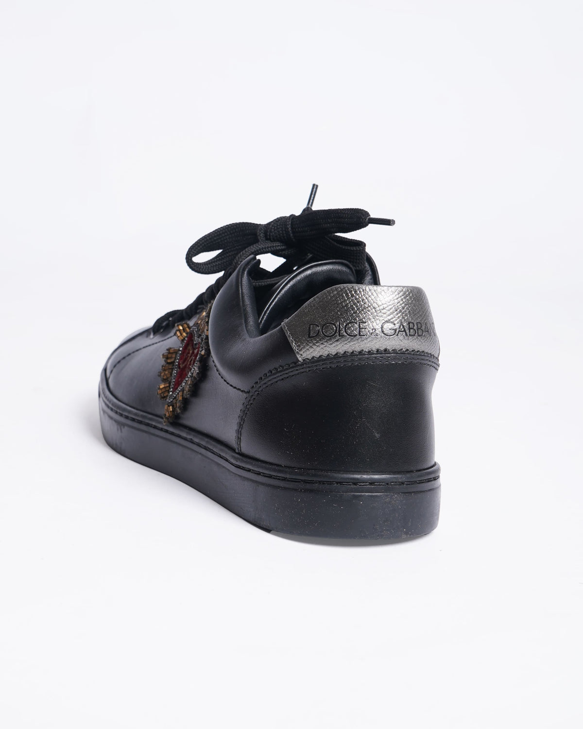 New DOLCE & GABBANA Shoes Black London Sacred Heart Men Sneakers