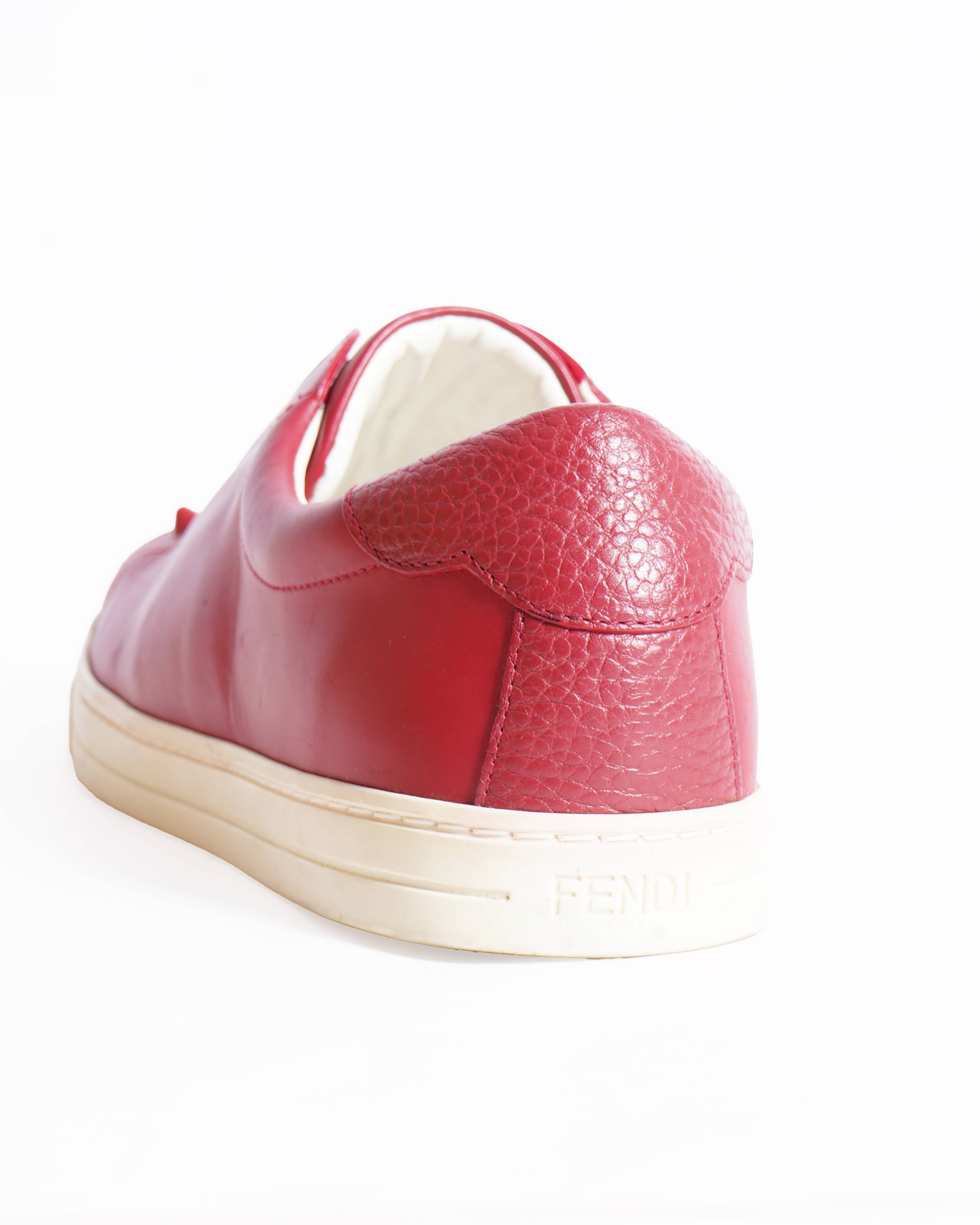 Fendi ff red slip on flow sneakers for women