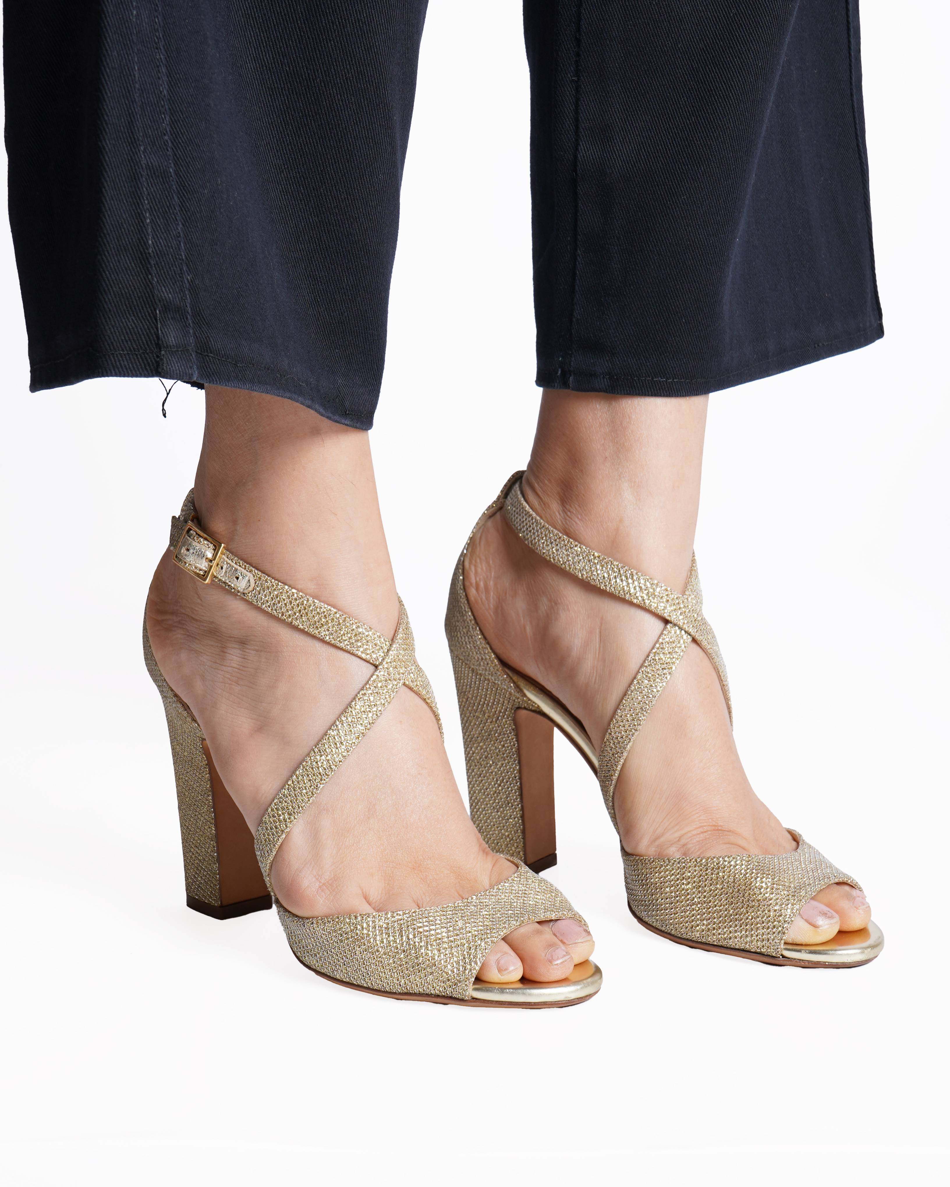 Jimmy choo emily strap glitter heels