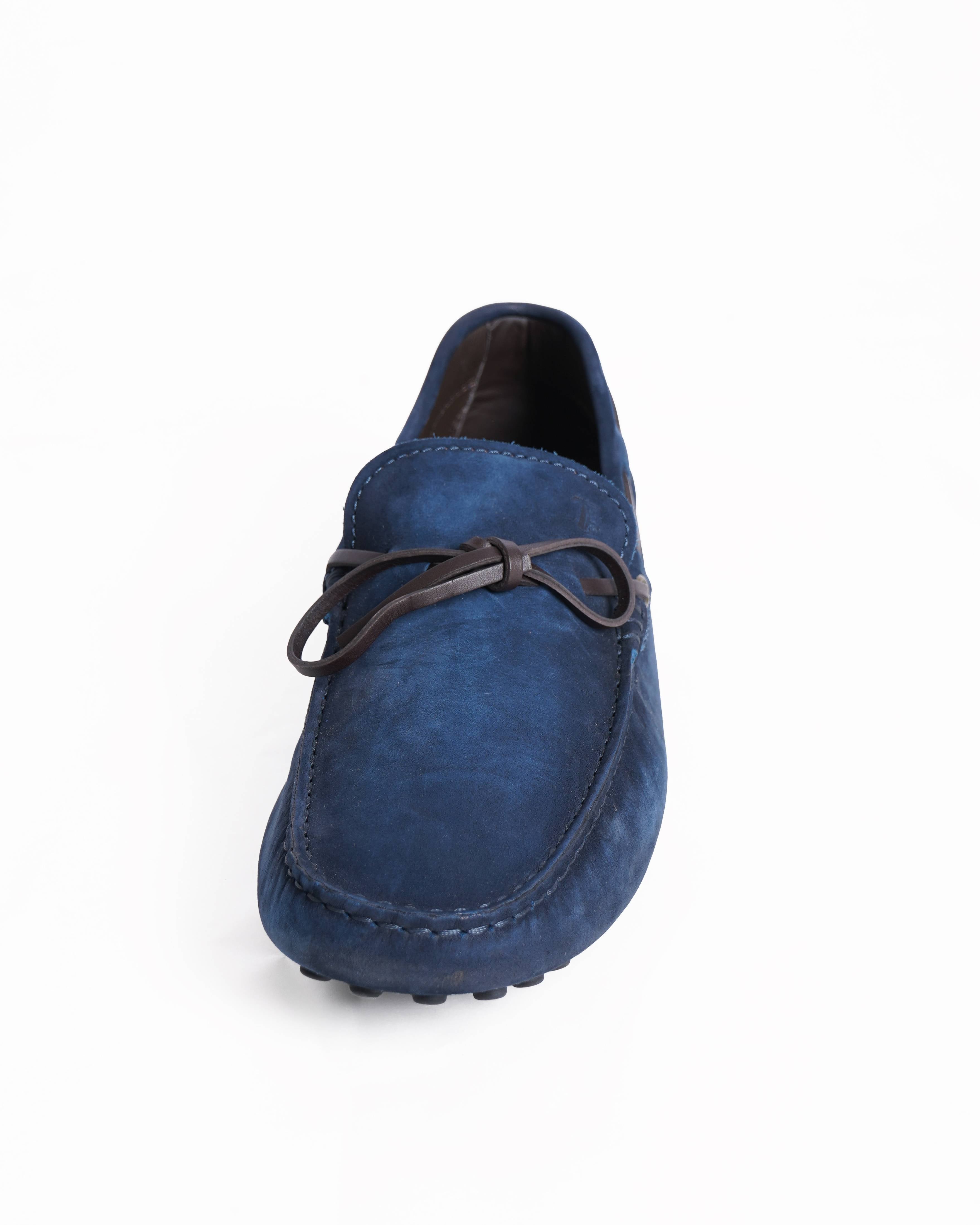 Tod's Navy Blue Suede loafers