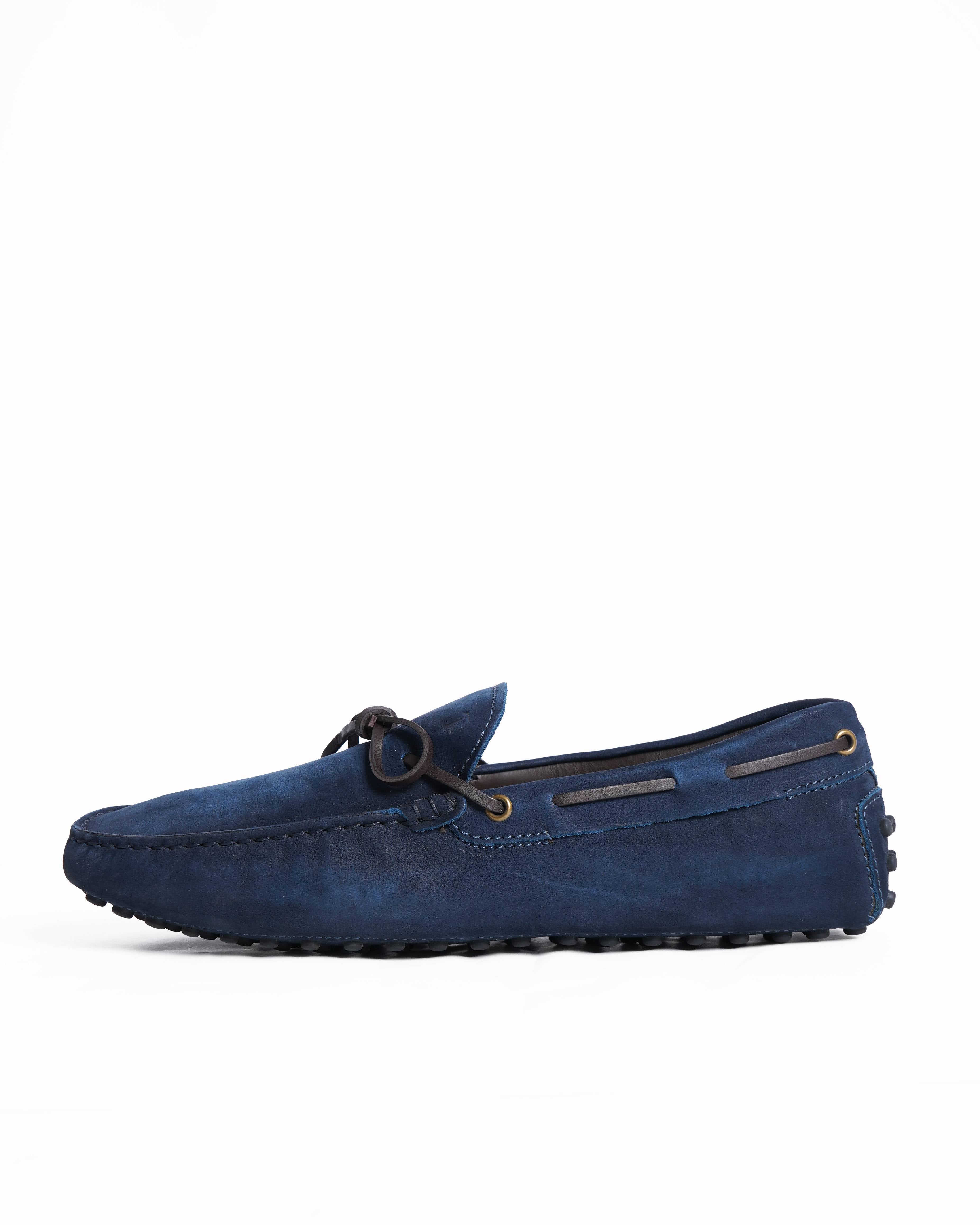 Tod's Navy Blue Suede loafers