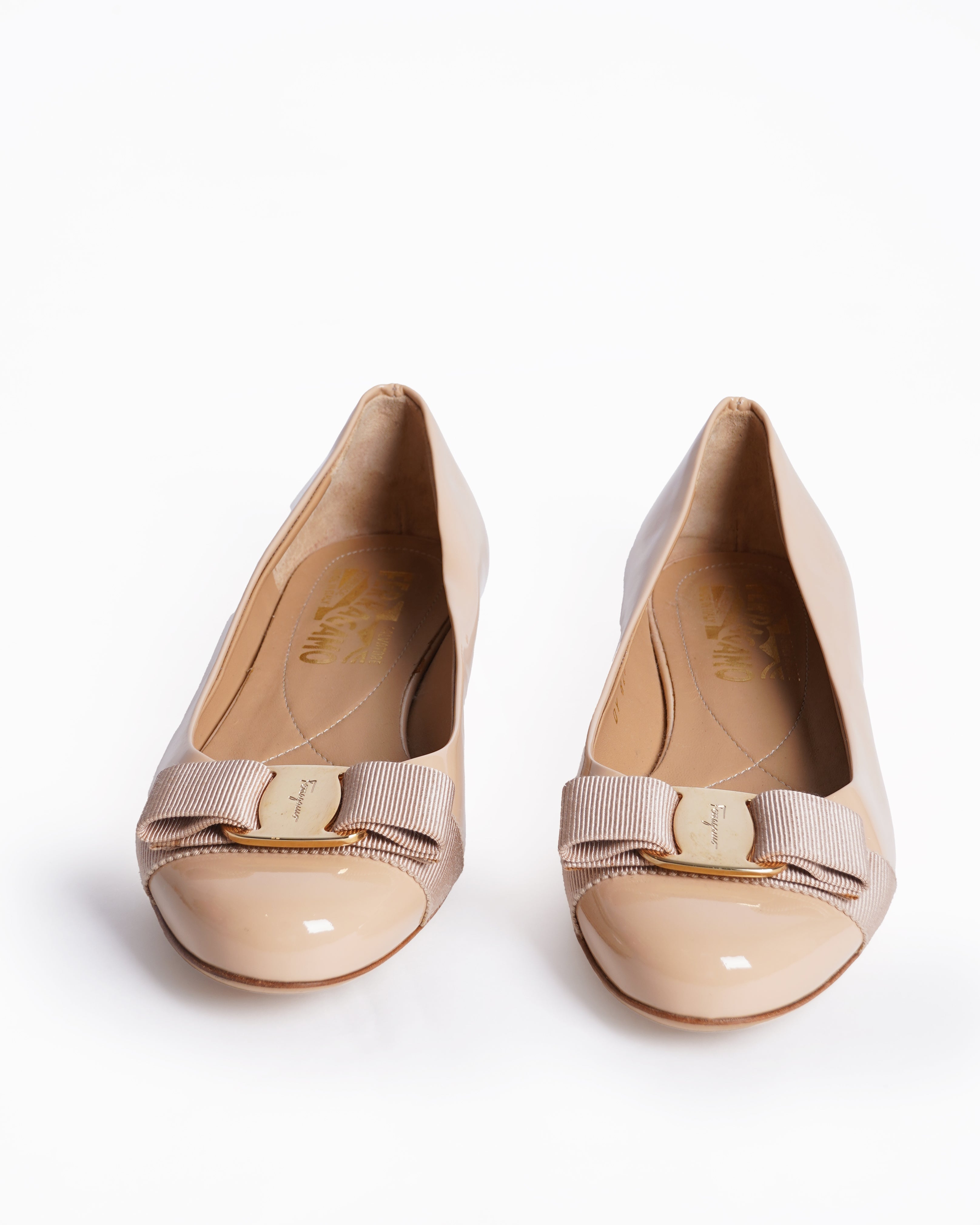 Salvatore Ferragamo Round Toe Ballet Flats