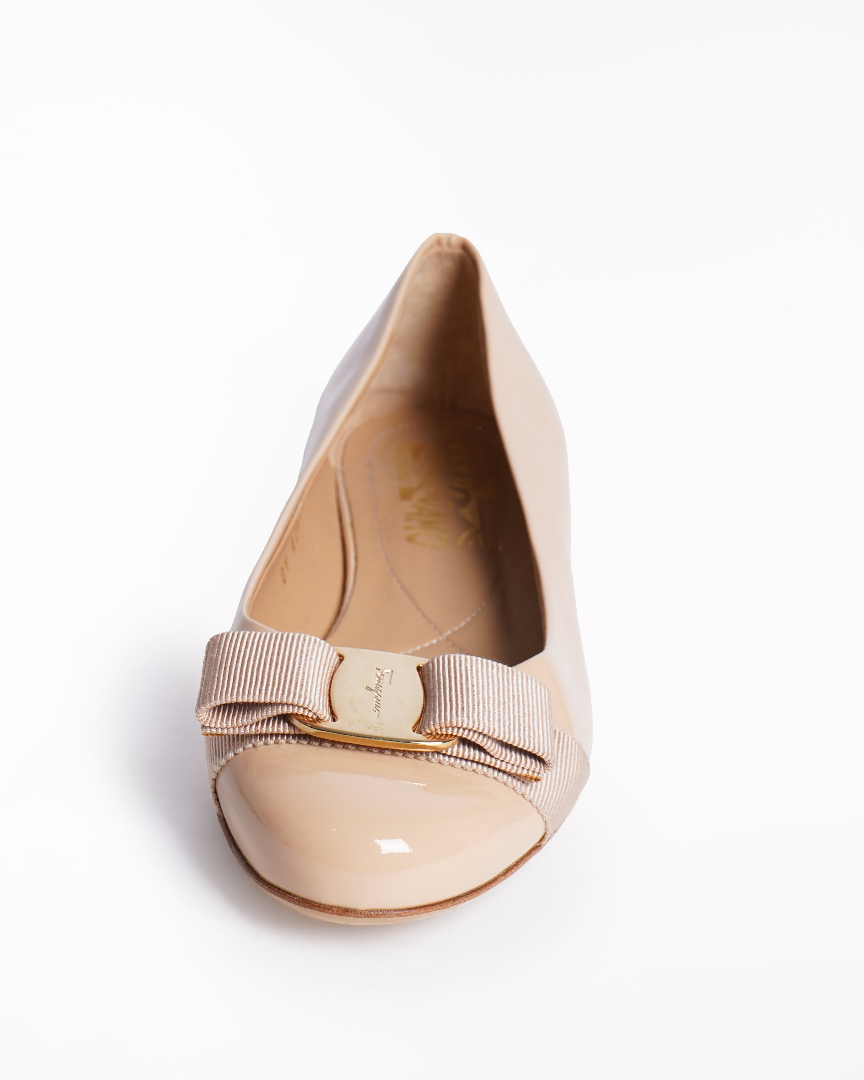 Salvatore Ferragamo Round Toe Ballet Flats