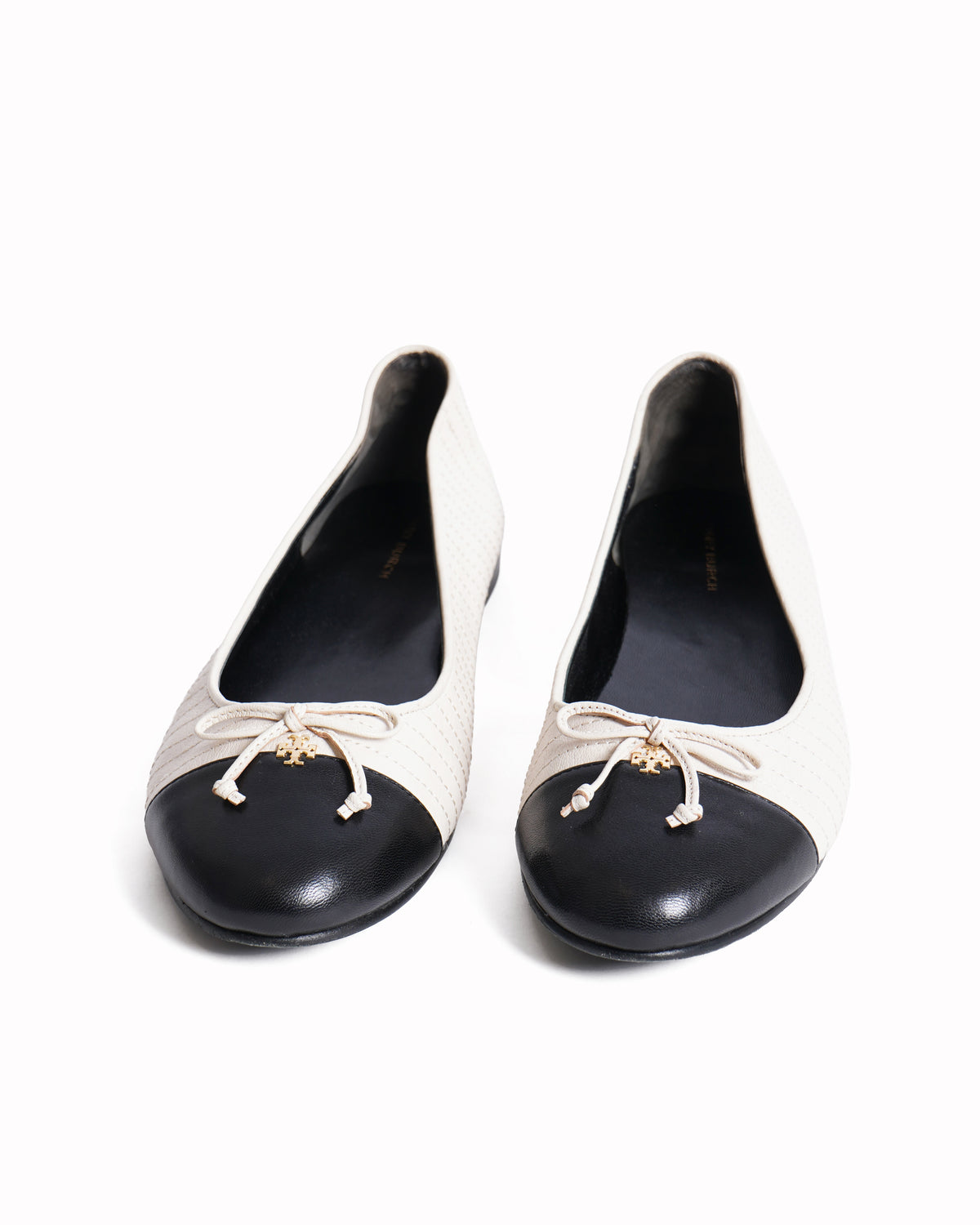 Tory Burch Ballet Flats In Black & Cream