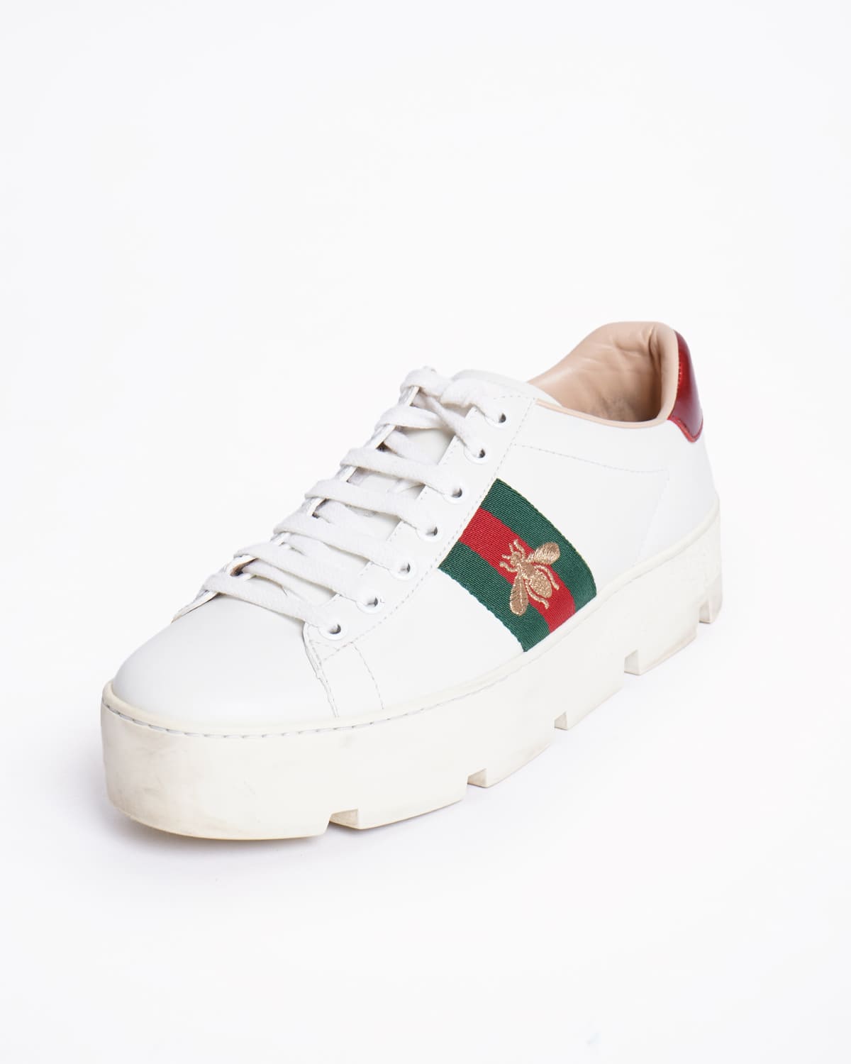 Gucci Women Ace Sneakers With Bee Side Patch