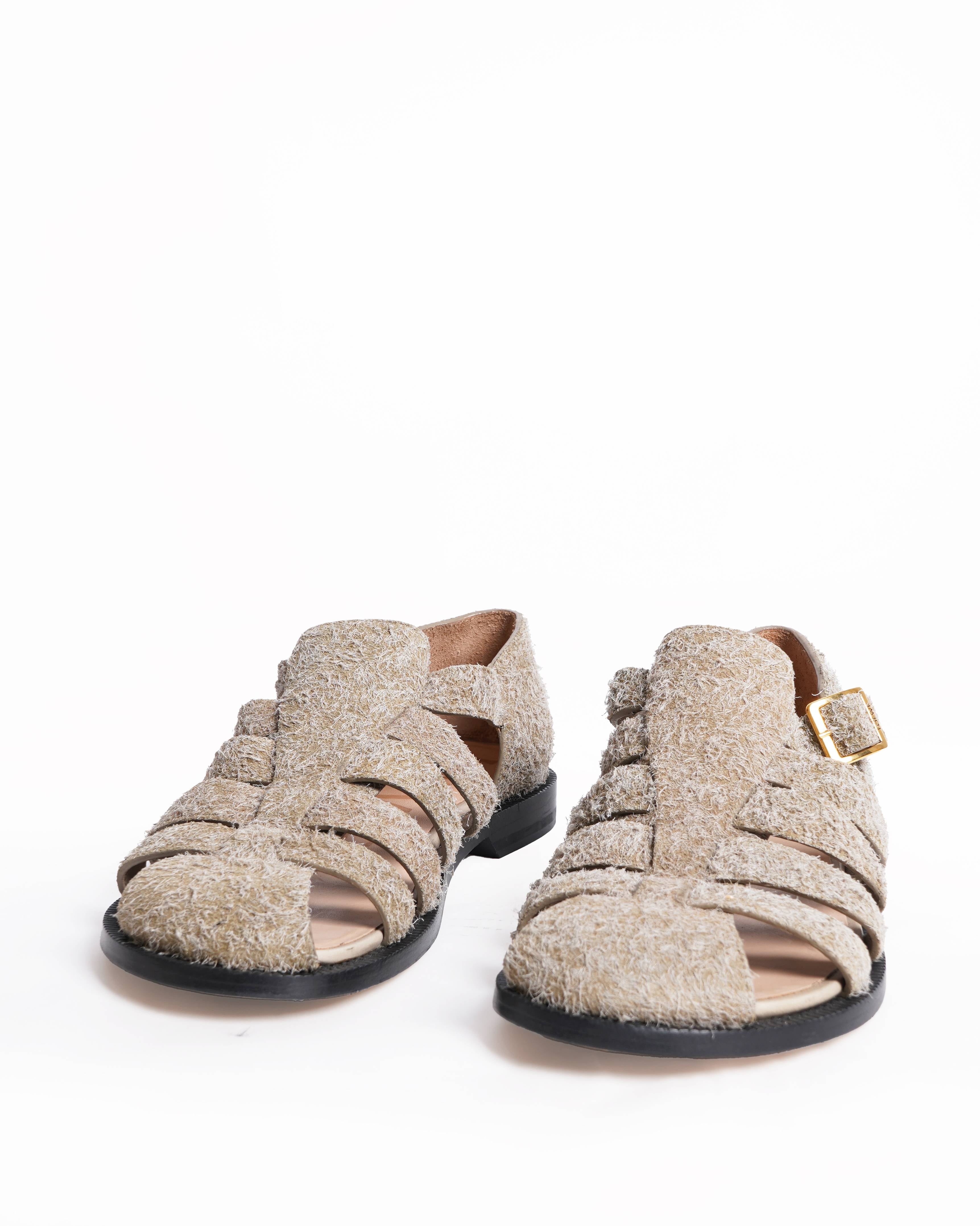 Loewe campo cutout brushed suede sandals
