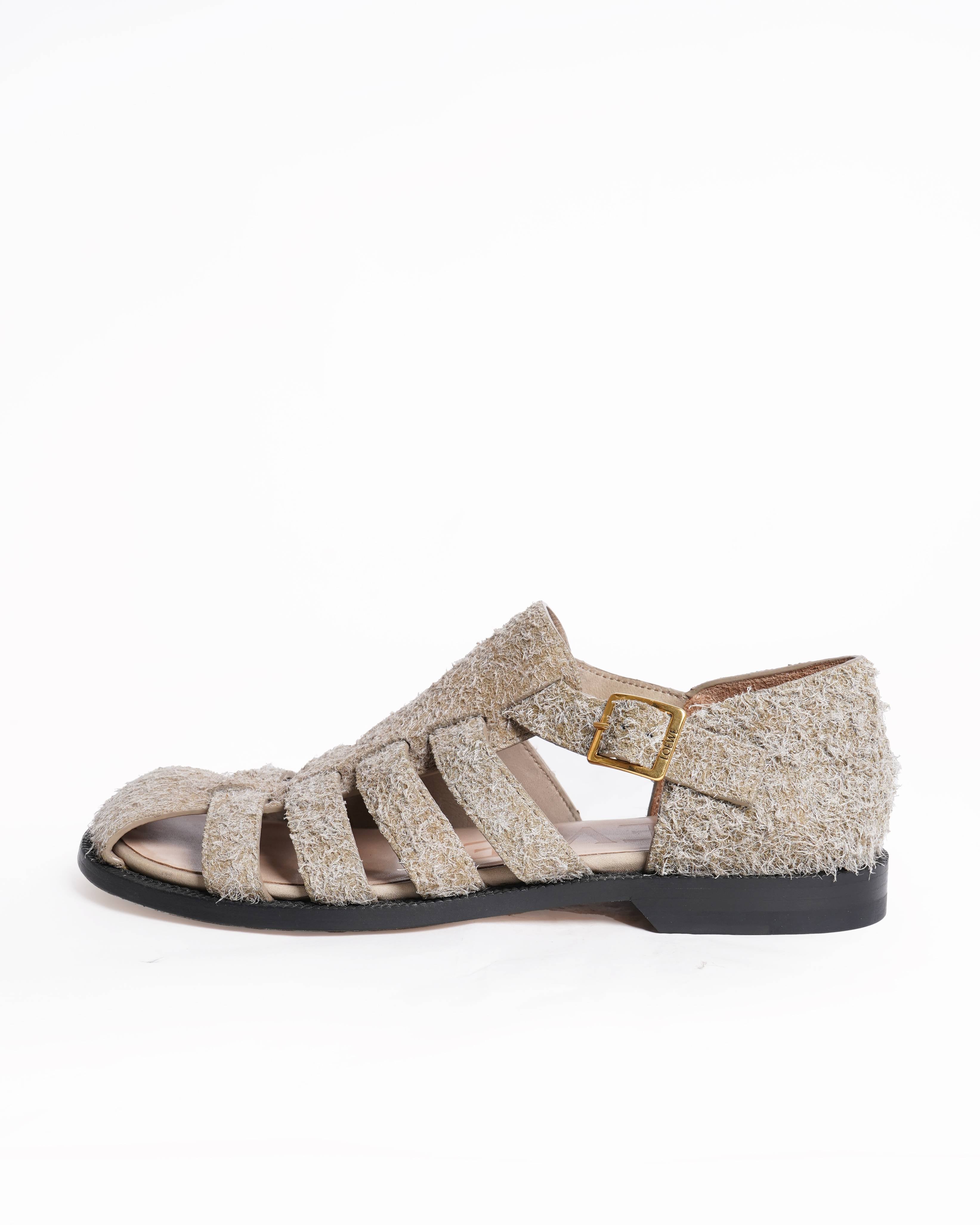 Loewe campo cutout brushed suede sandals