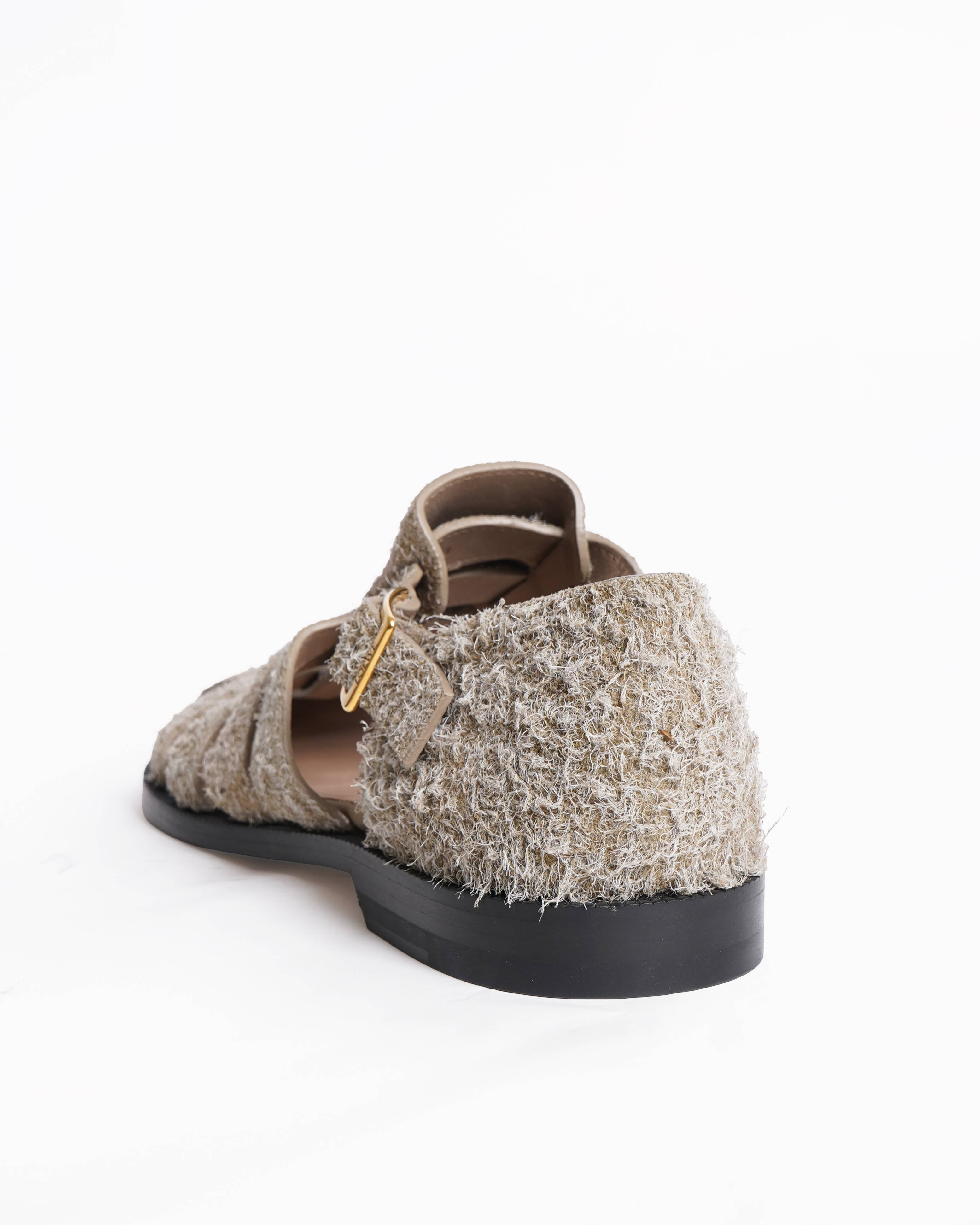 Loewe campo cutout brushed suede sandals