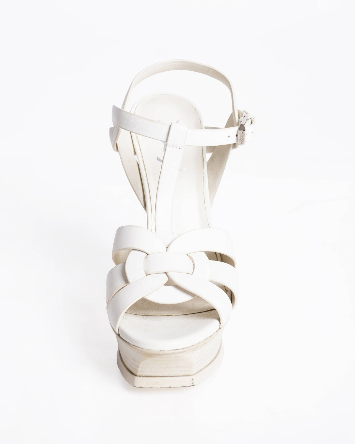 Yves Saint Laurent tribute White Leather heels