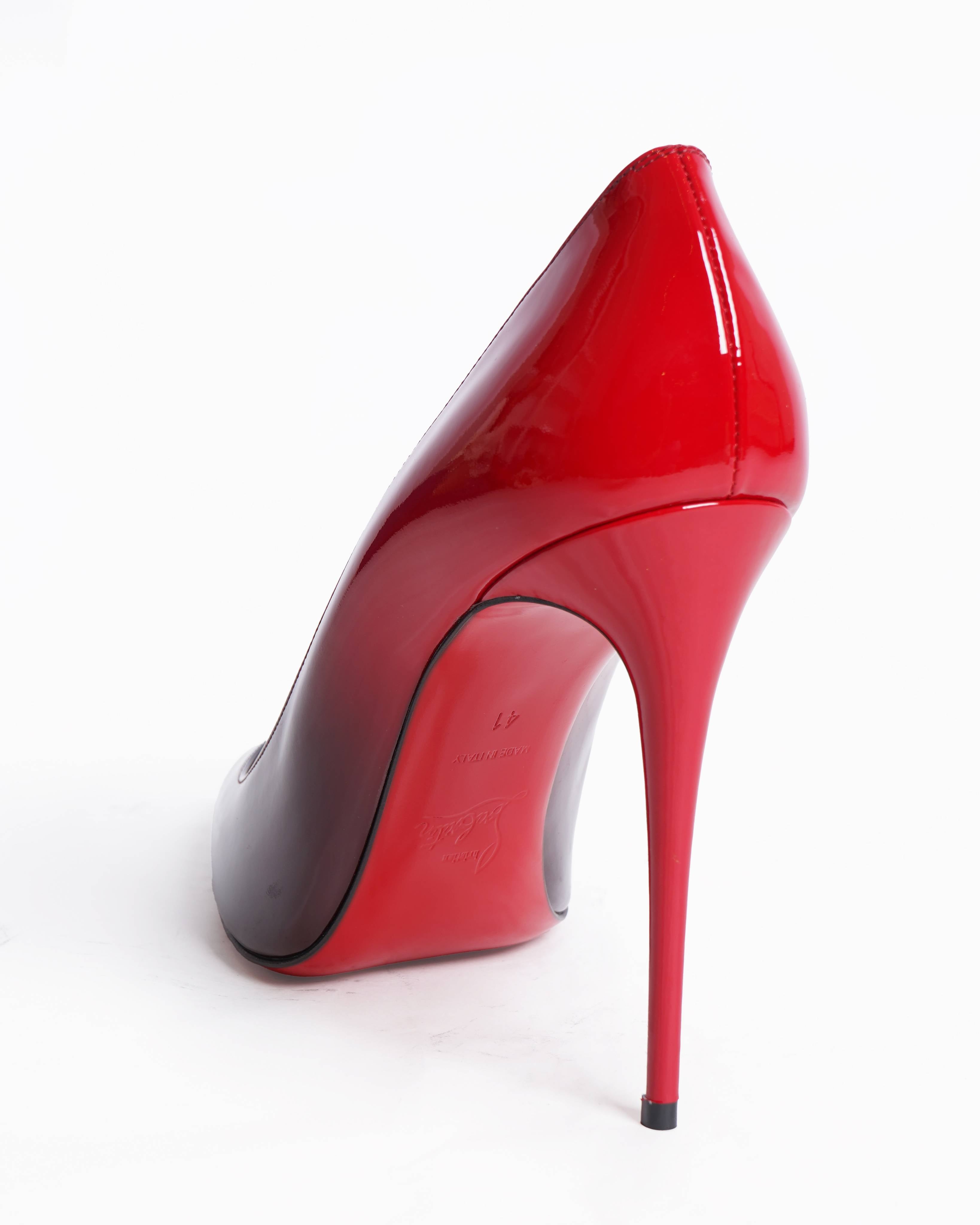 【Christian Louboutin】SO KATE 34.5 Christian Louboutin So Kate Red & Black Patent Leather Heels
