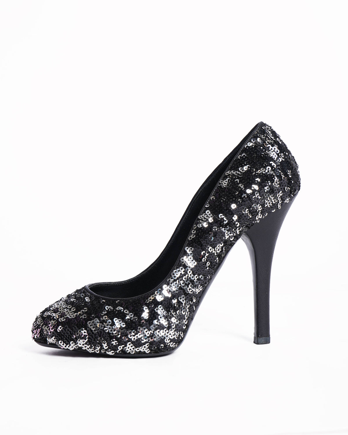 Dolce & Gabbana black and silver sequin pumps