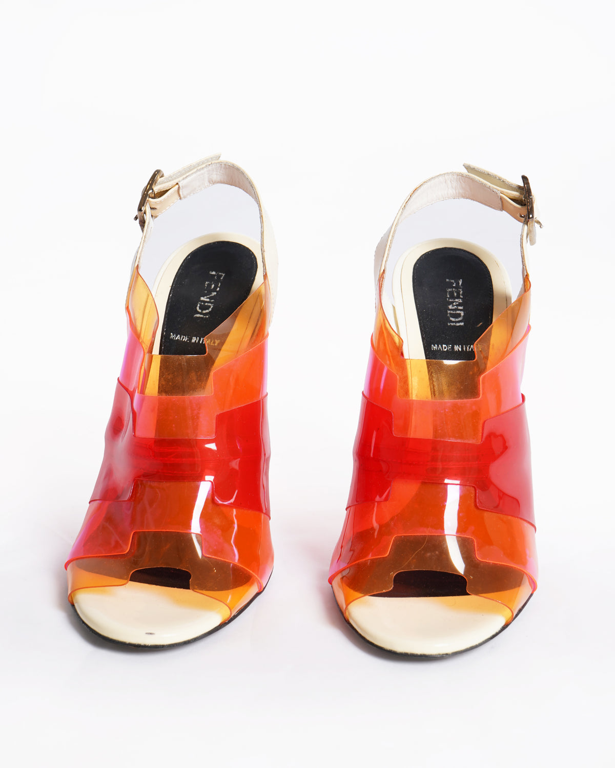 Fendi neon Peep Toe Sandals