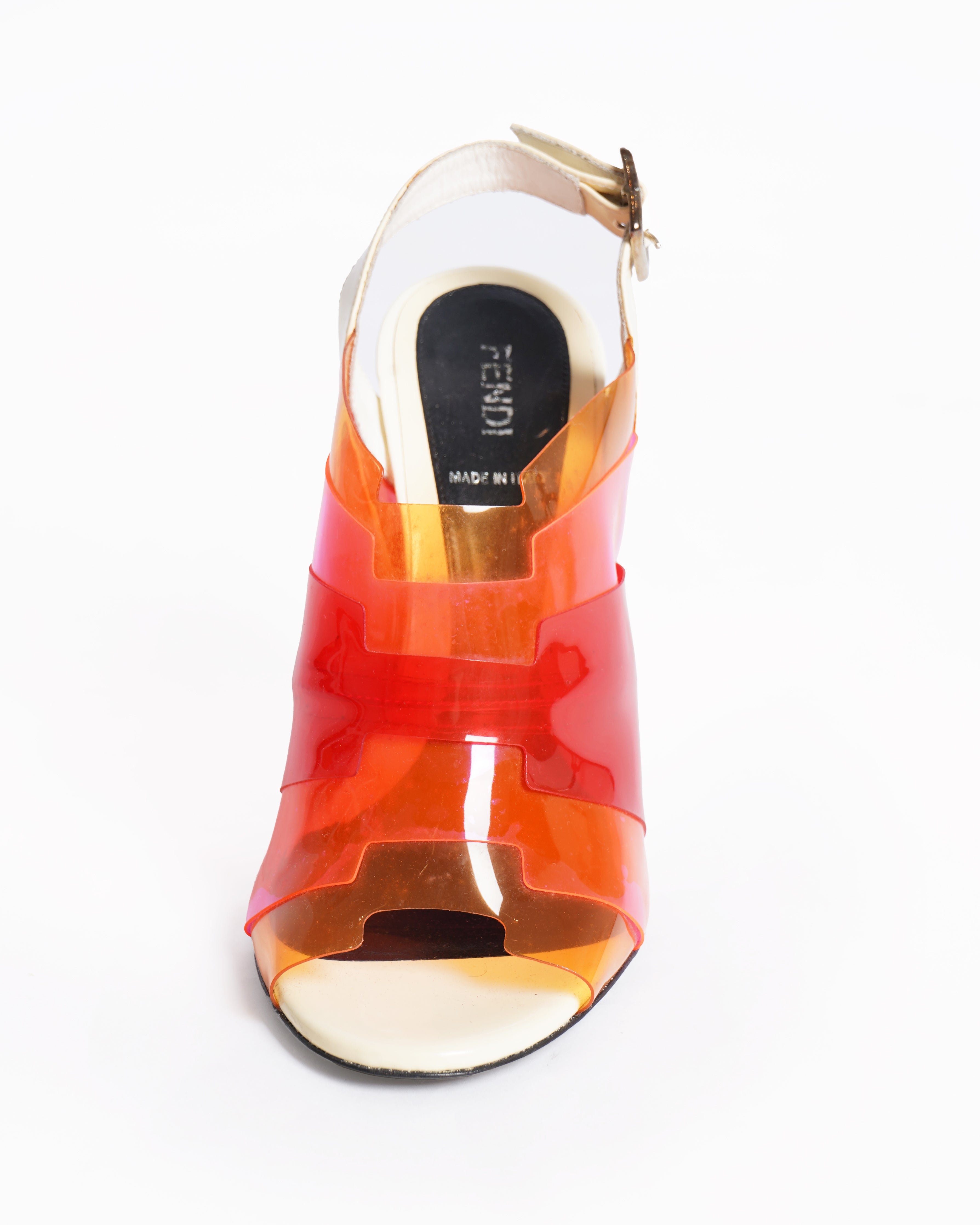 Fendi neon Peep Toe Sandals